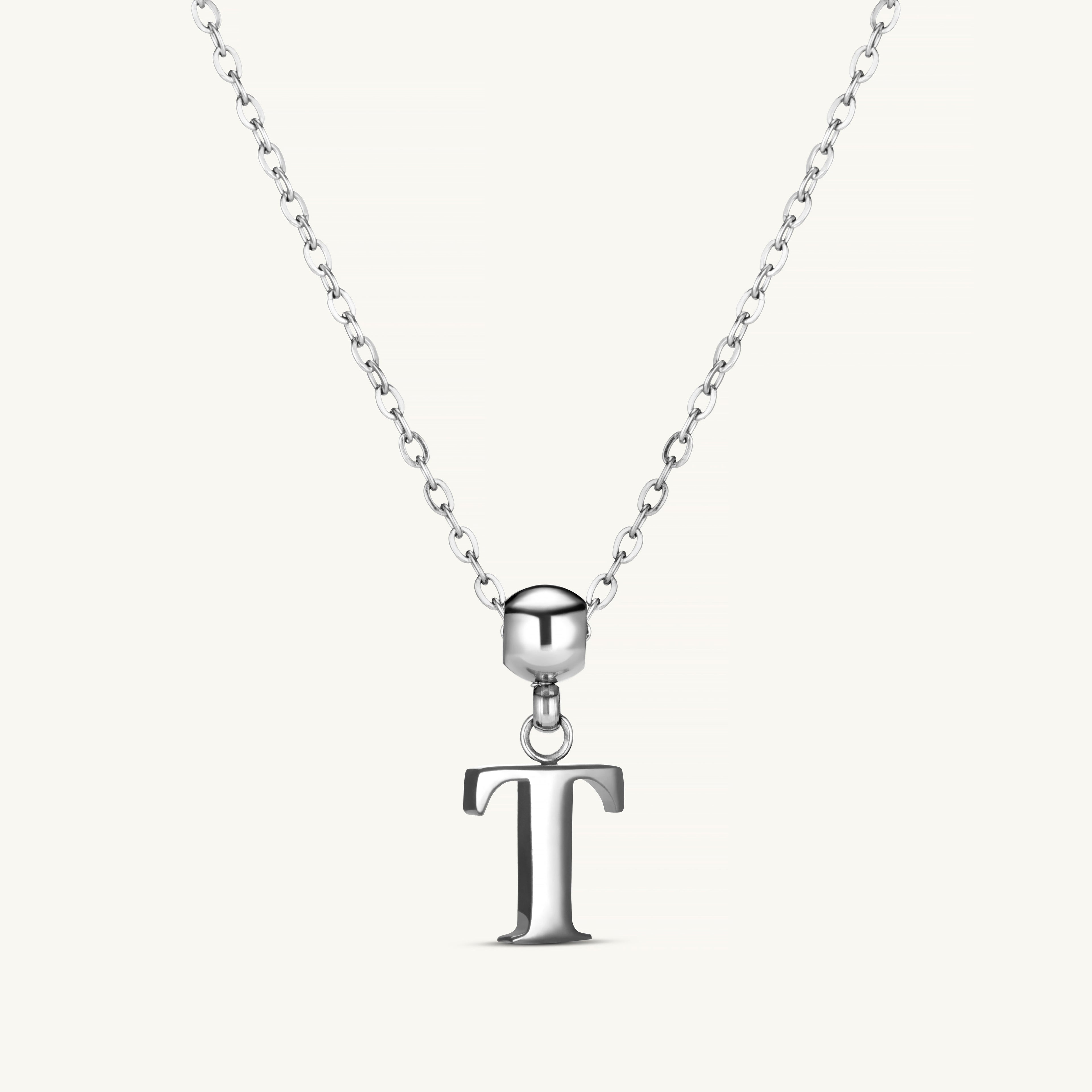 Pendentif Initiale T Classique en Argent