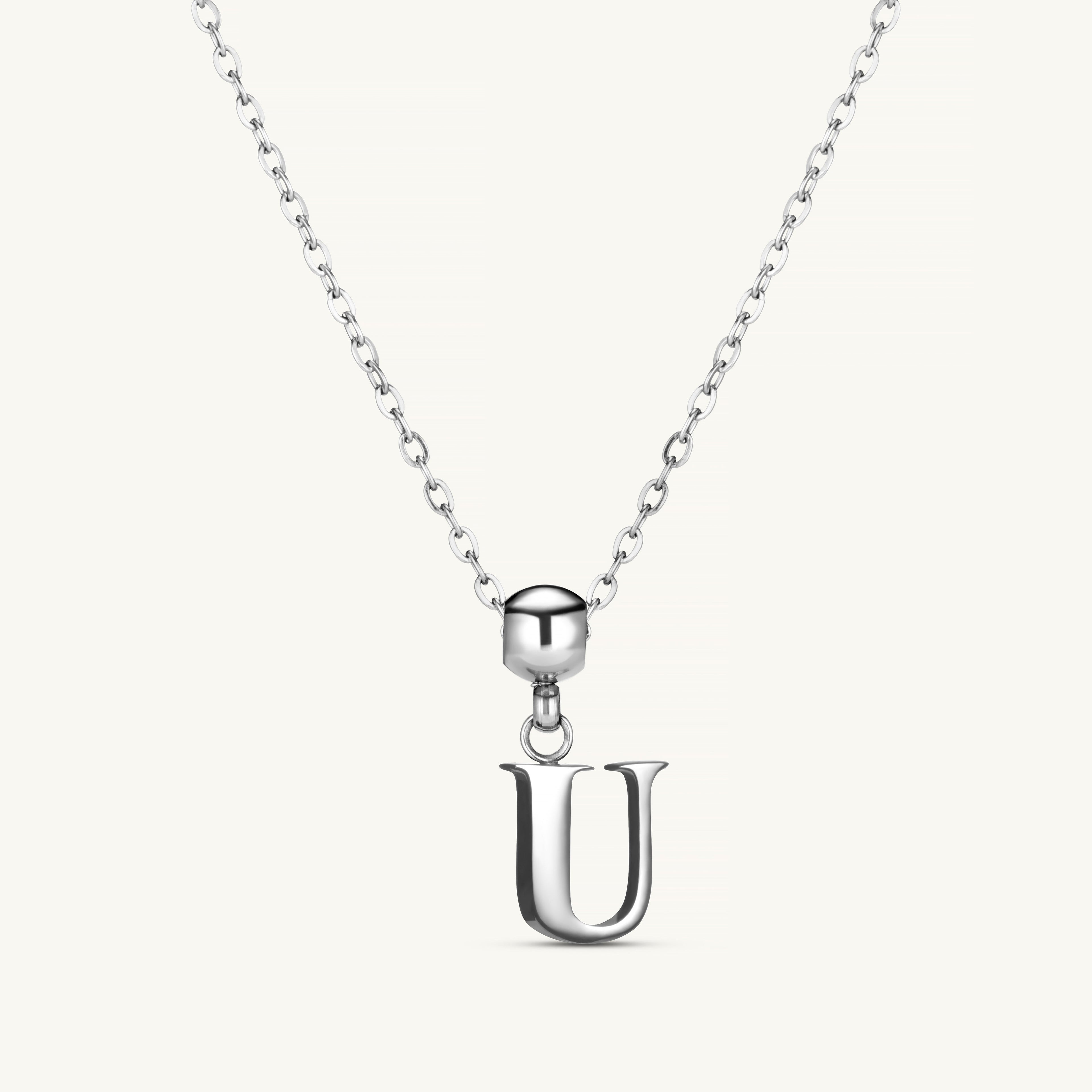 Pendentif Initiale U Classique en Argent