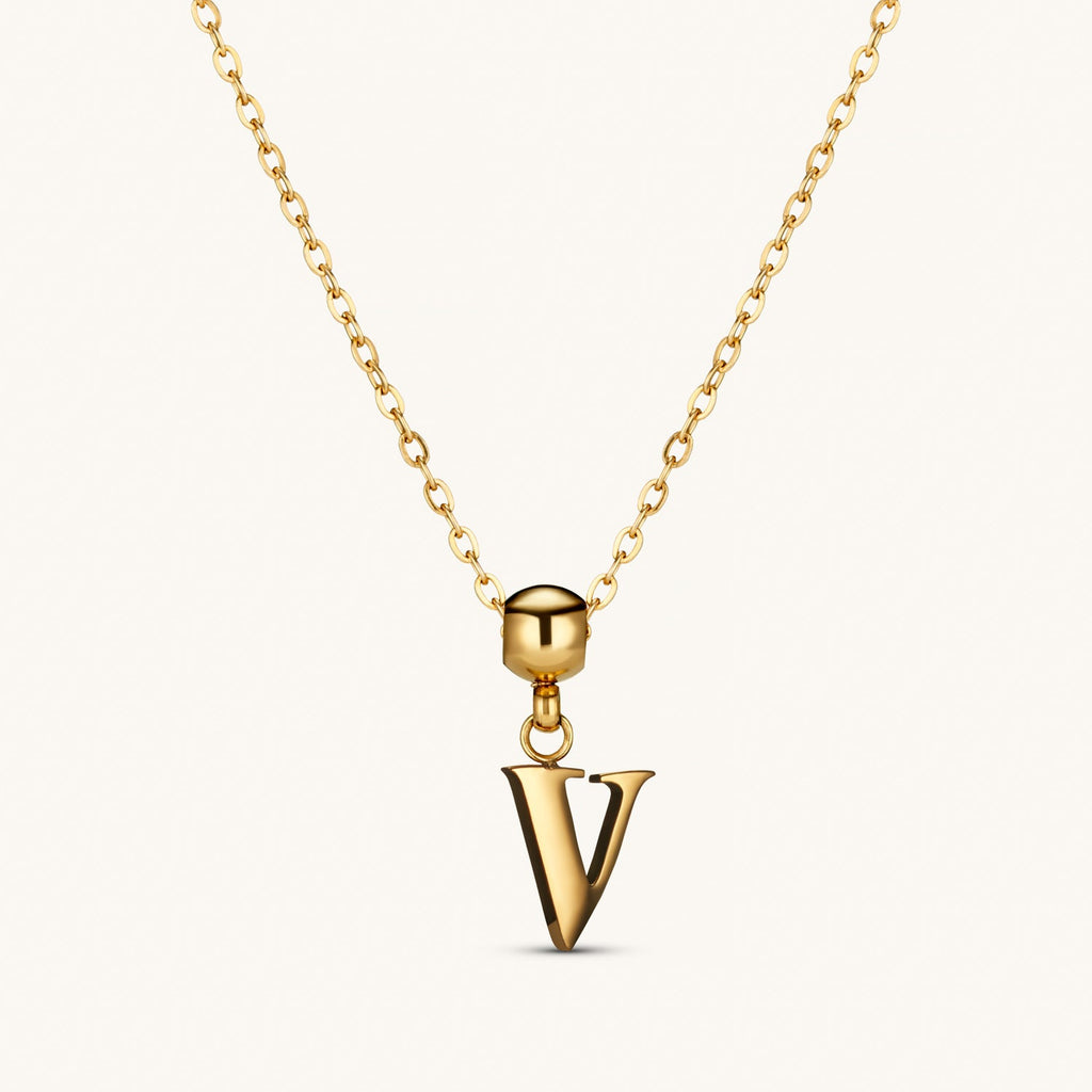 Pendentif Initiale V Classique en Or