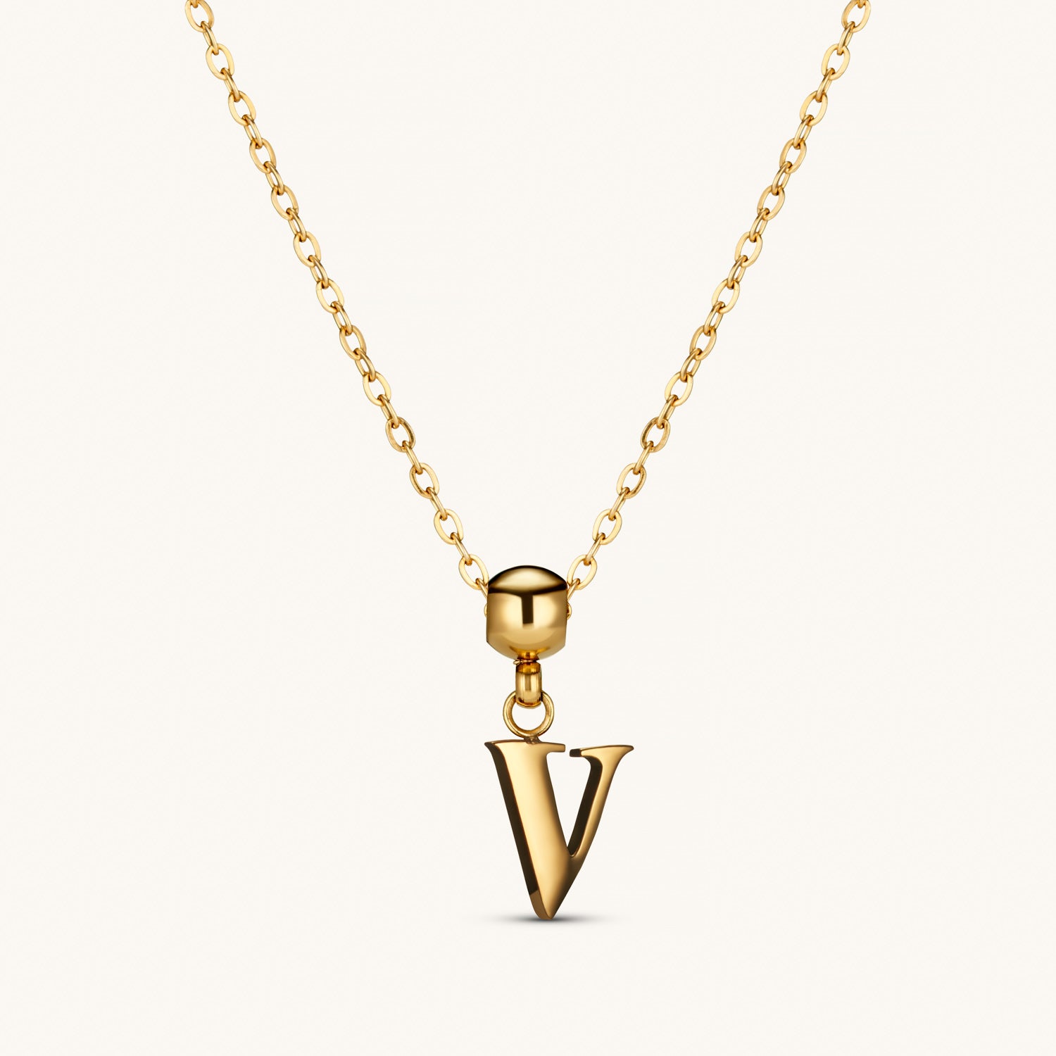 Pendentif Initiale V Classique en Or