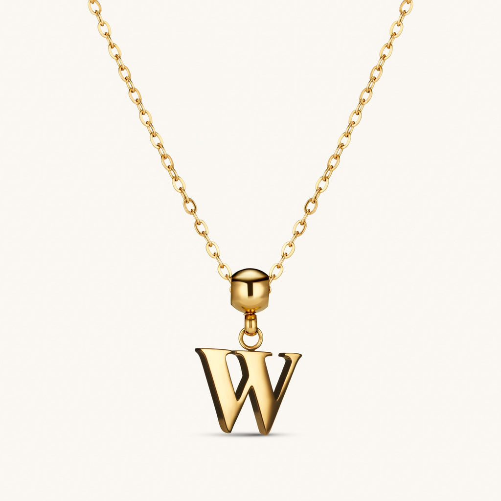 Pendentif Initiale W Classique en Or