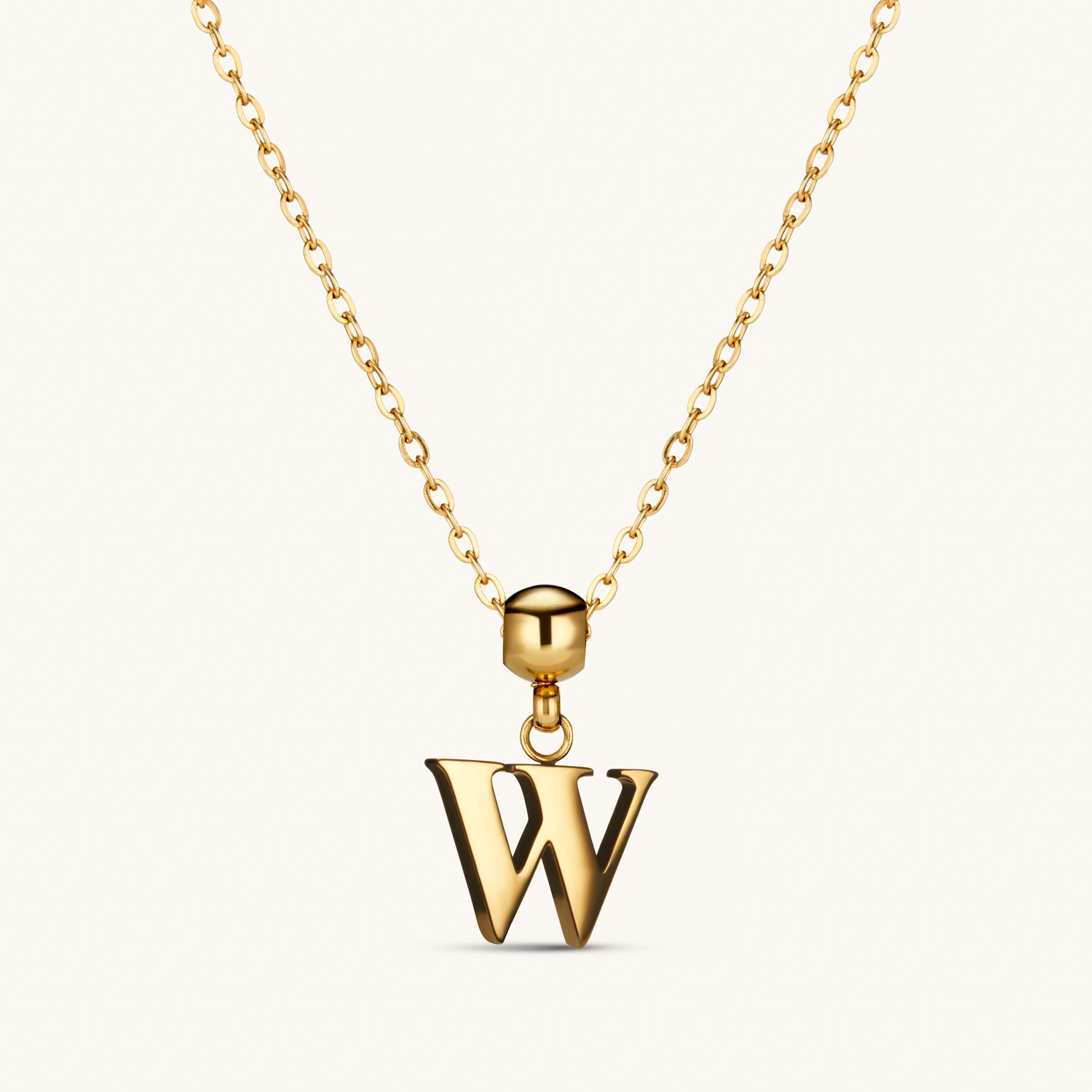 Pendentif Initiale W Classique en Or