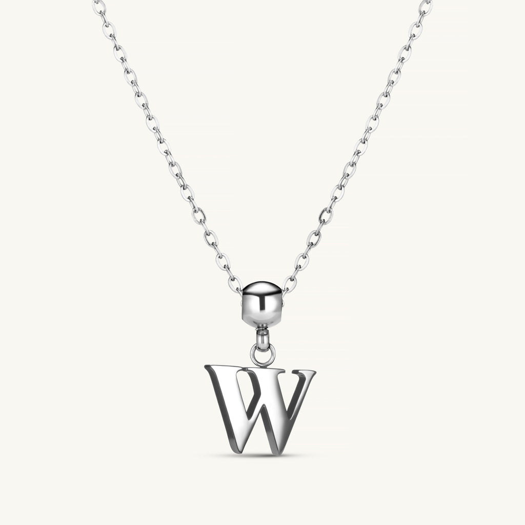 Pendentif Initiale W Classique en Argent