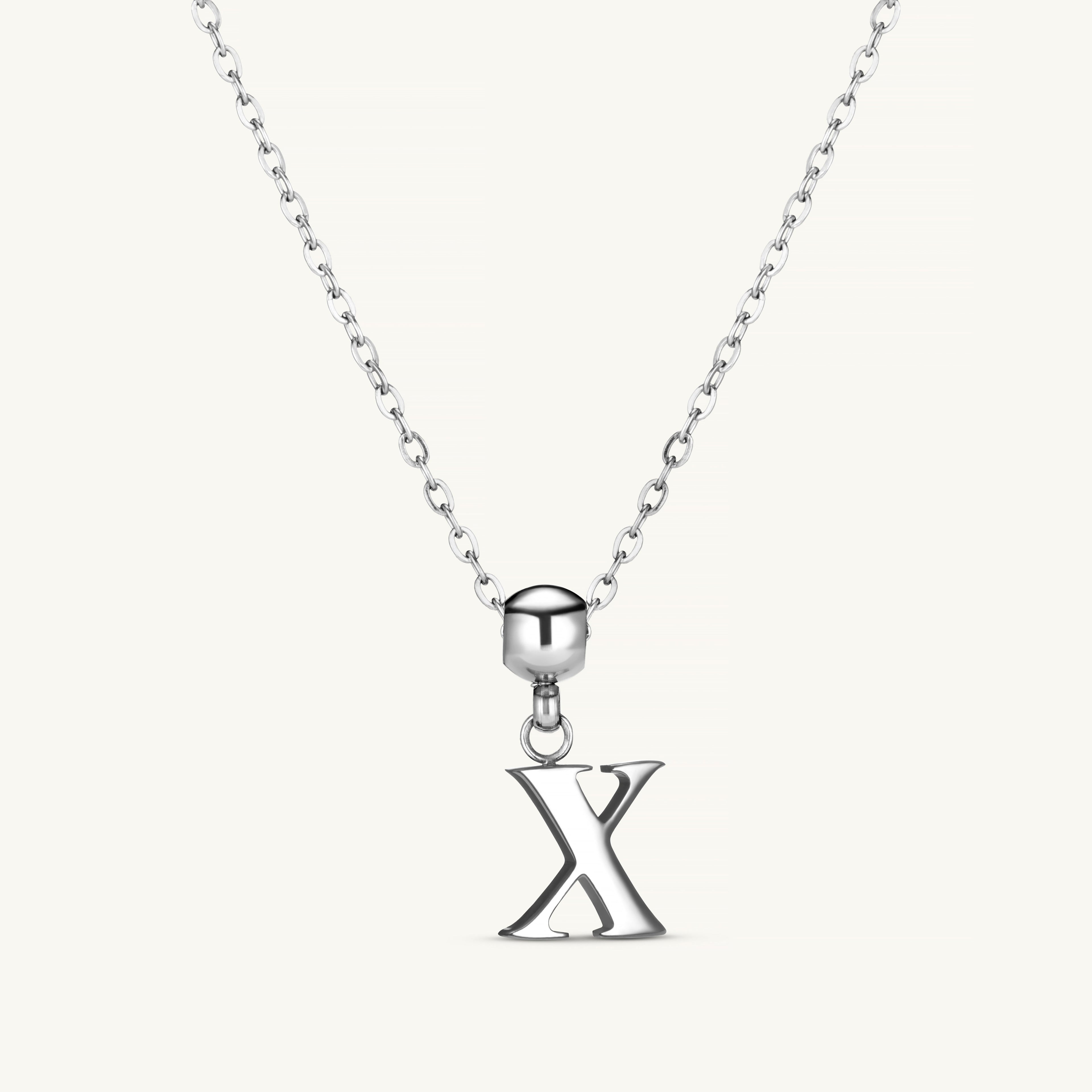 Pendentif Initiale X Classique en Argent