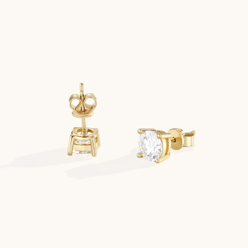 Puces d’Oreilles Diamant Classiques en Or