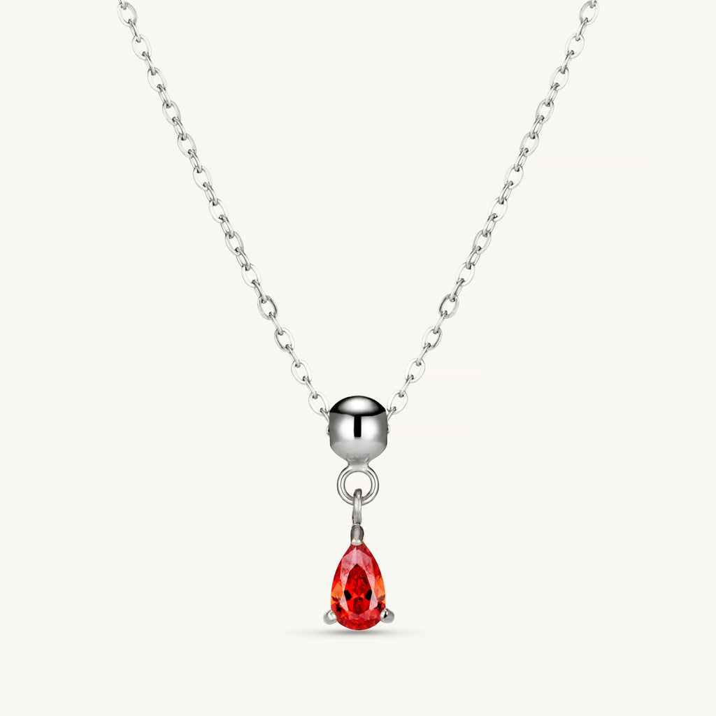 Pendentif Cristal Rose en Argent