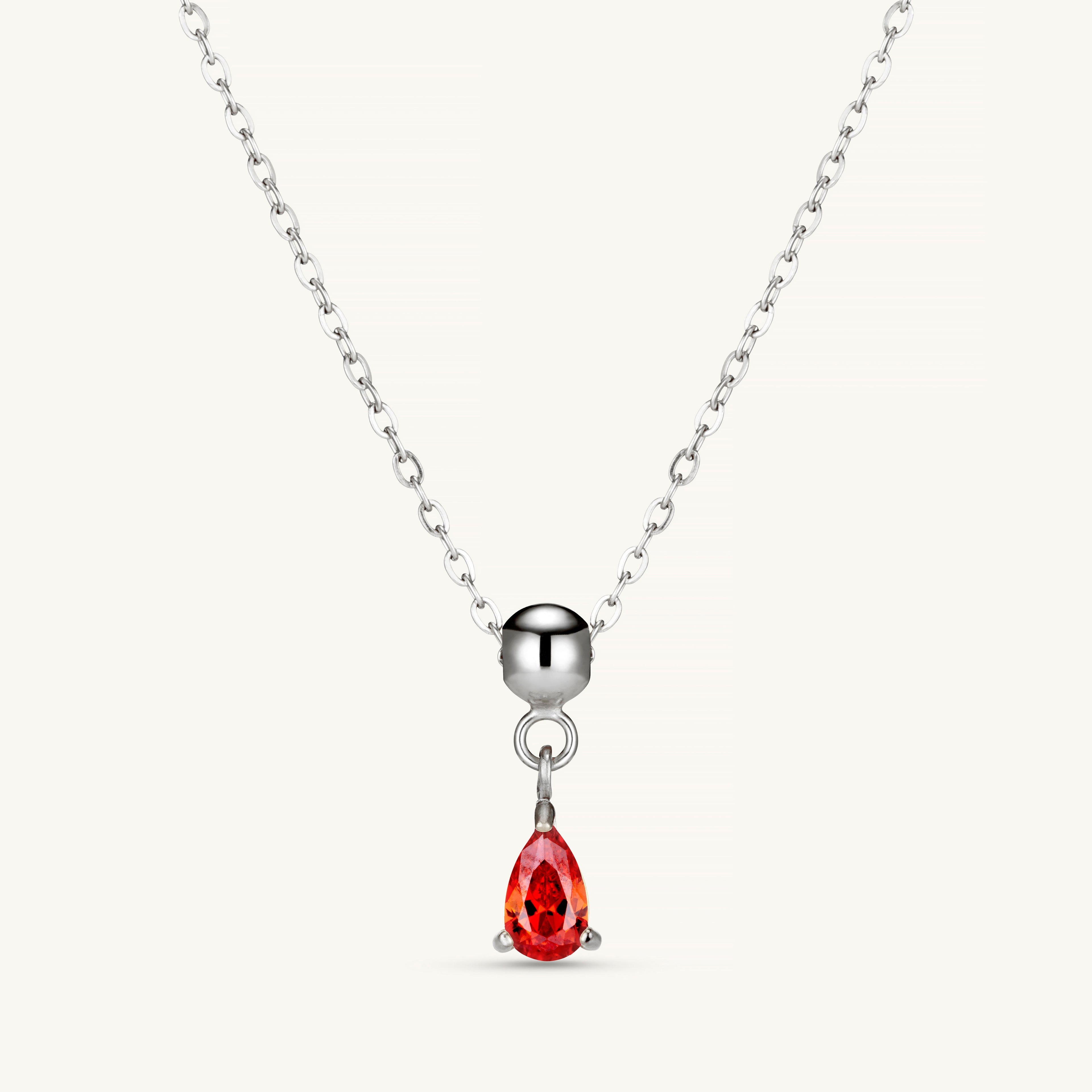 Pendentif Cristal Rose en Argent