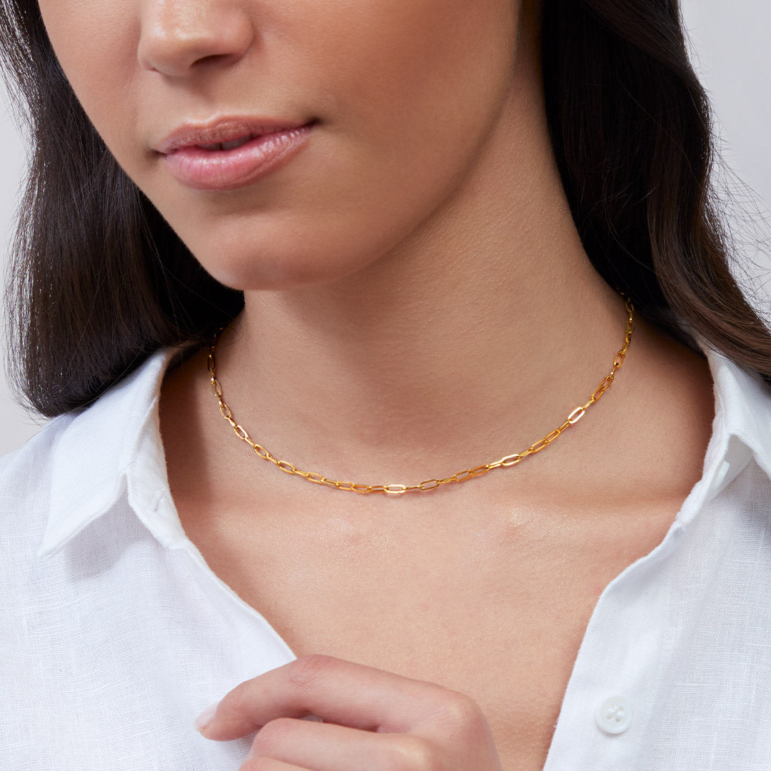 Collier Chaîne Maillons Fins en Or