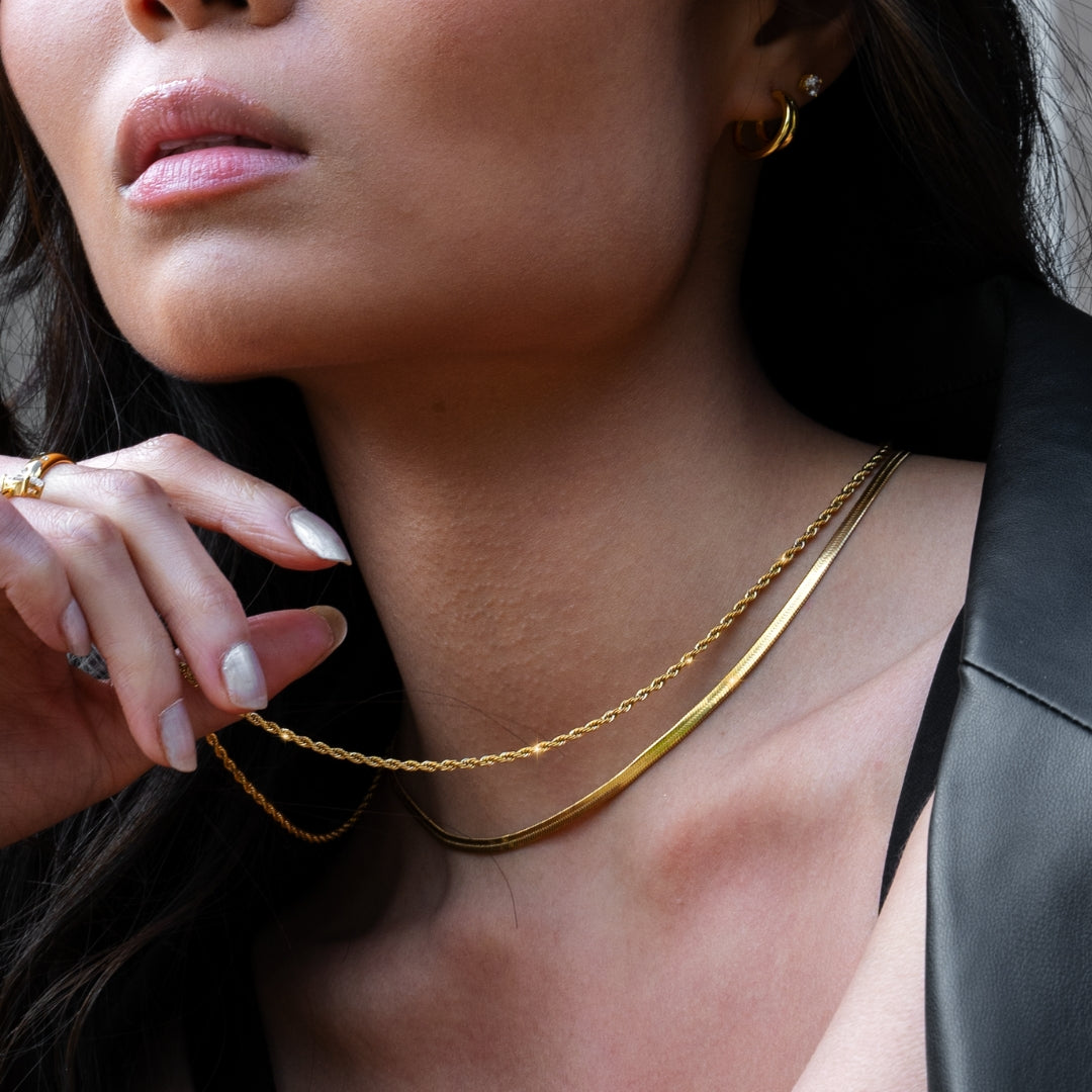 Parure Collier Corde & Créoles Corde Éternelle