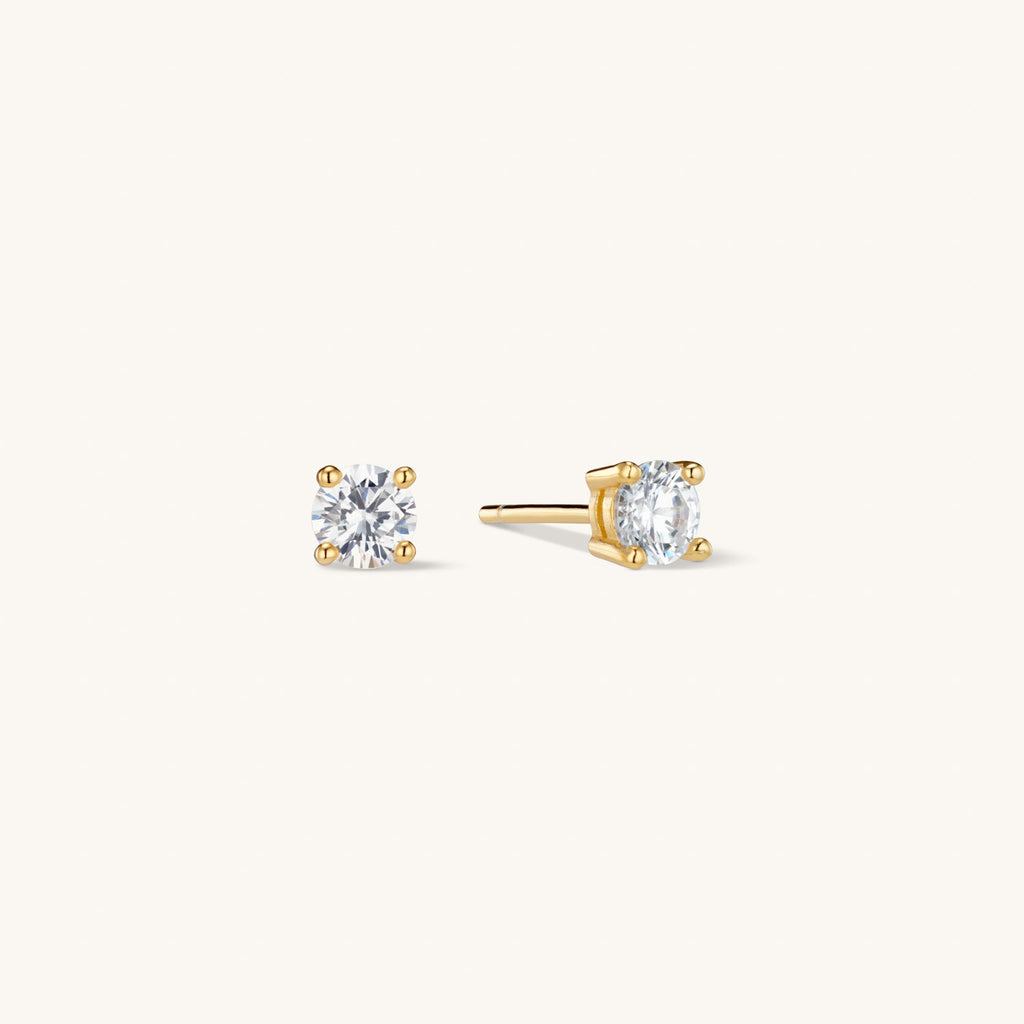 Puces d’Oreilles avec Diamant en Or