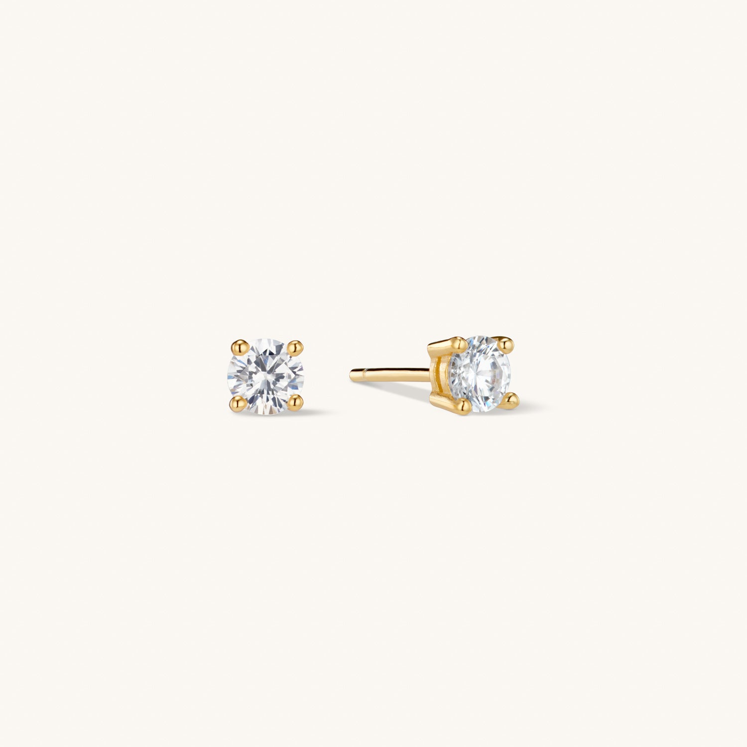 Puces d’Oreilles Cristal en Or Massif