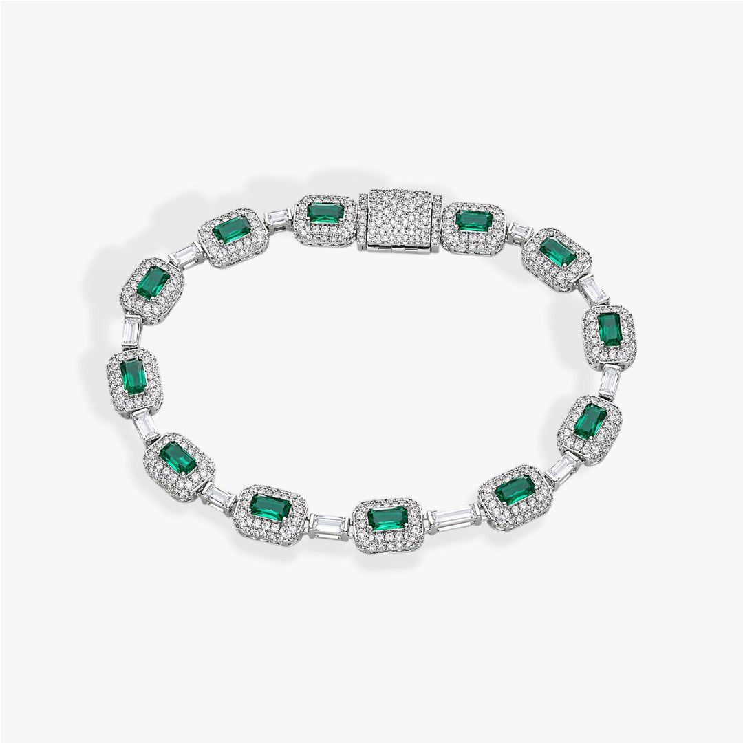 Royal Green | Bracelet Tennis Zircon Vert Homme