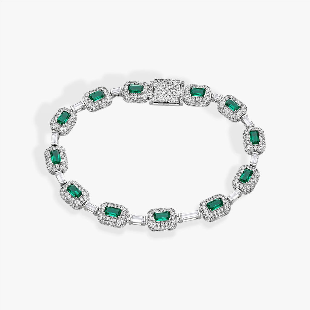 Royal Green | Men's Green Tennis Bracelet Zircon