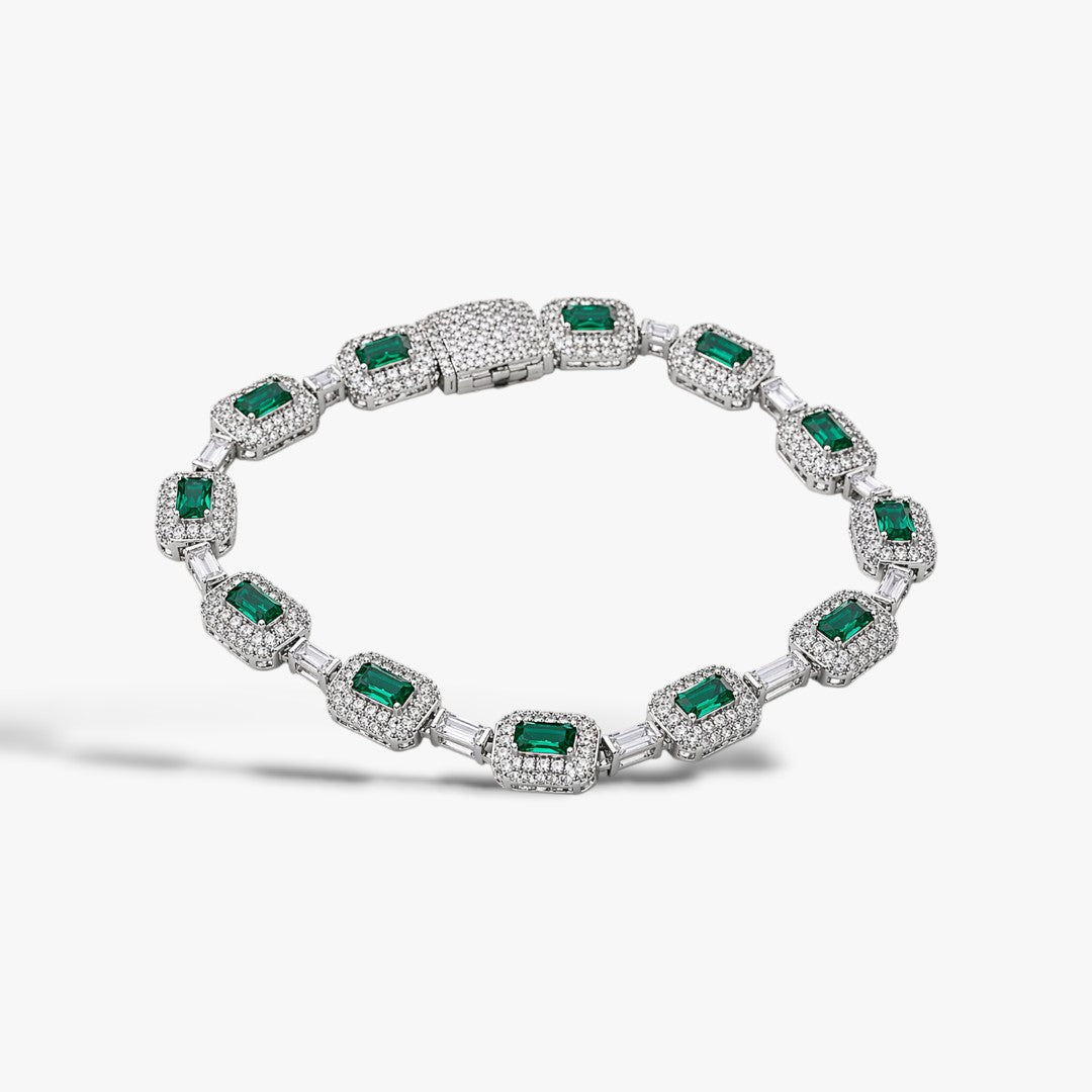 Royal Green | Herren Tennisarmband Grün Zirkon