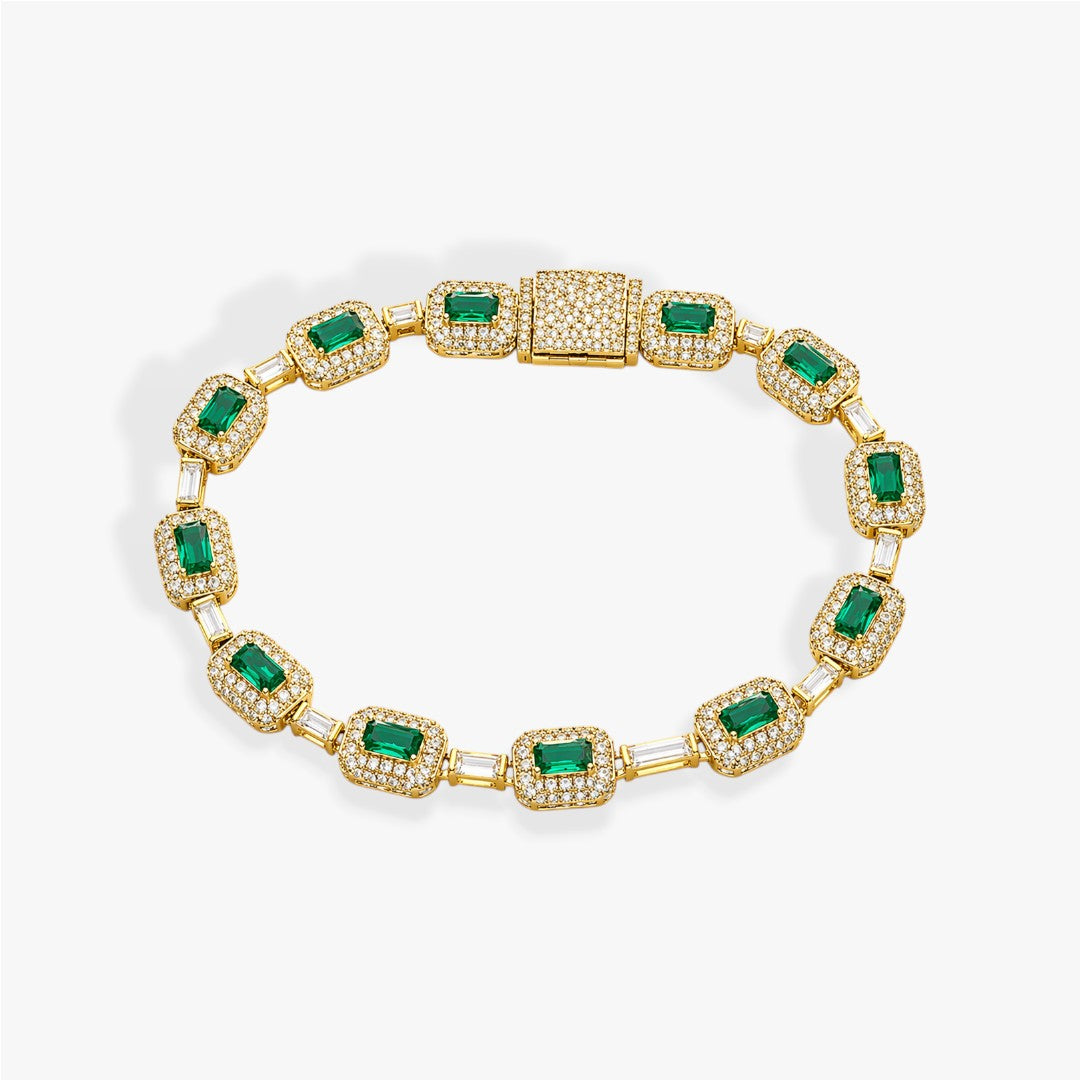 Royal Green | Herren Tennisarmband Grün Zirkon