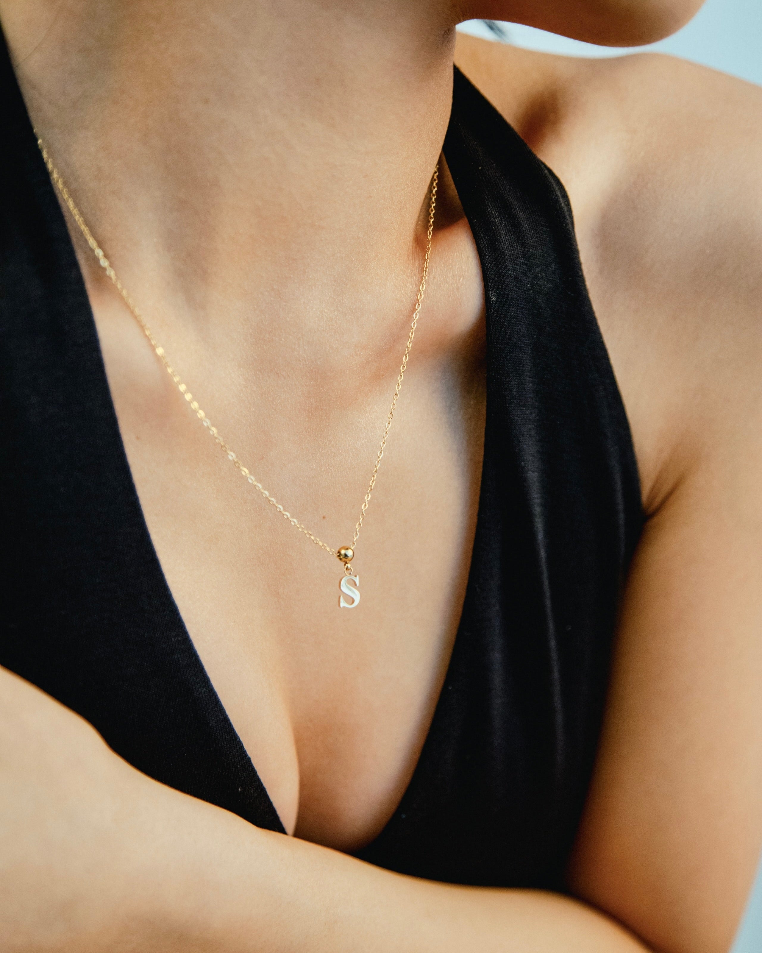 Pendentif Initiale S Classique en Or