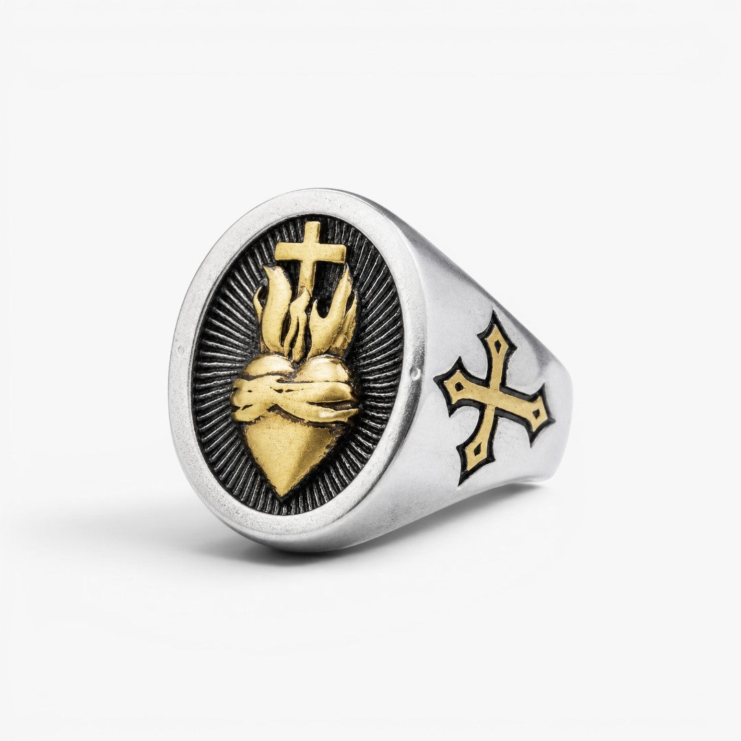 Sacred | Bague Chevalière Chrétienne Homme
