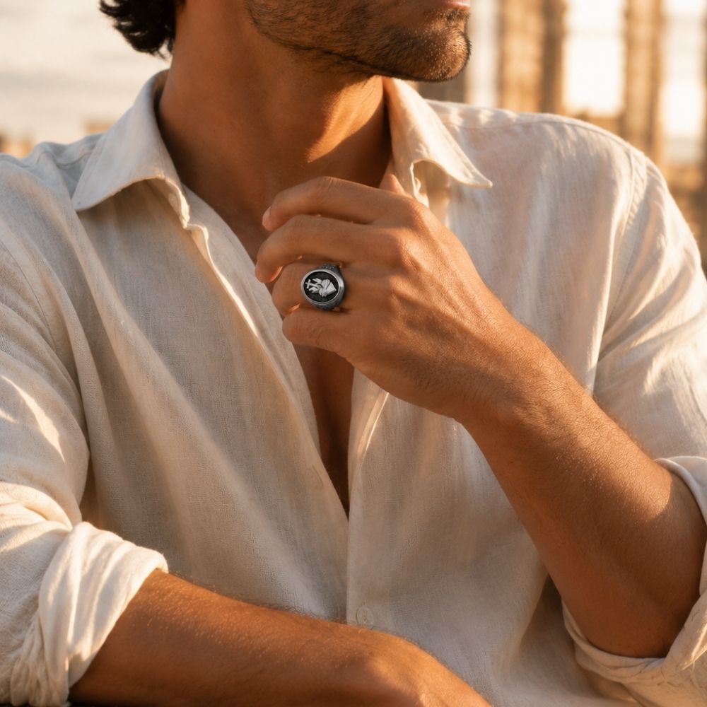 Sacred | Bague Chevalière Chrétienne Homme