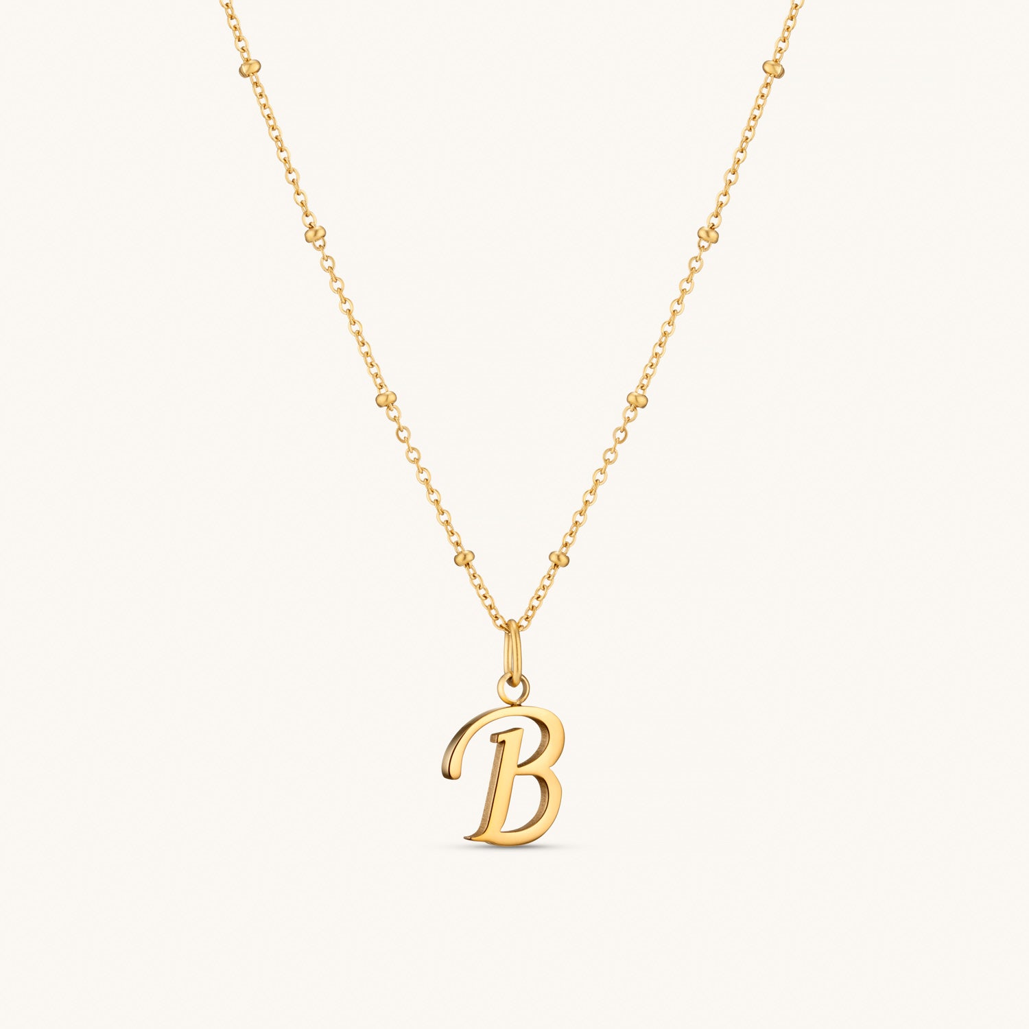 Collier Initiale B en Écriture Script en Or