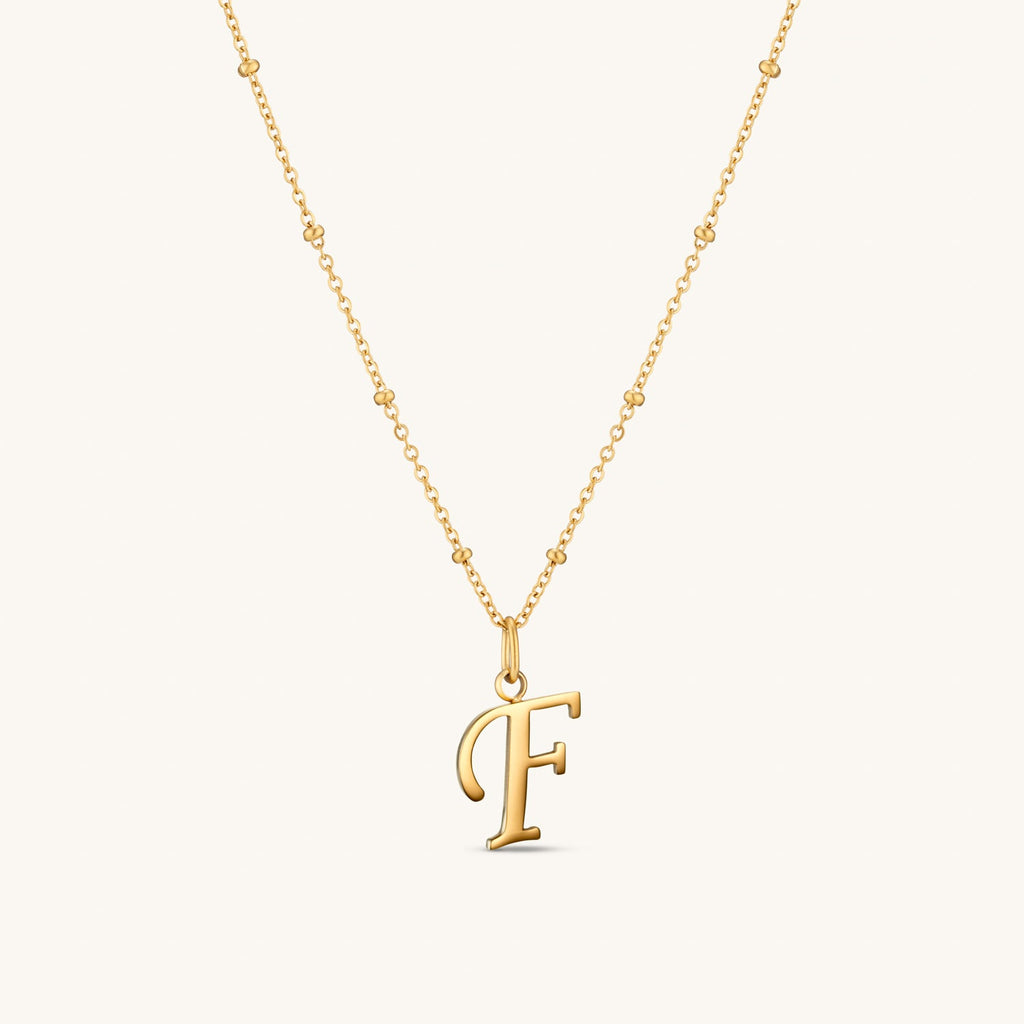 Collier Initiale F en Écriture Script en Or
