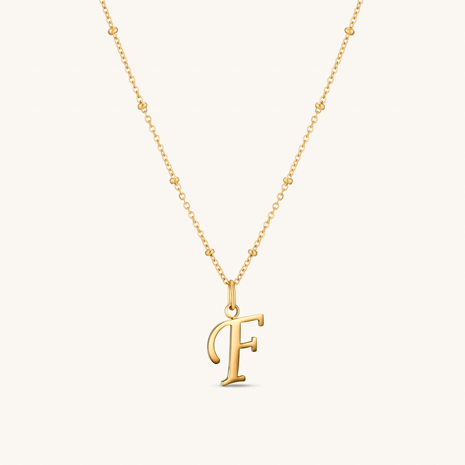Collier Initiale F en Écriture Script en Or