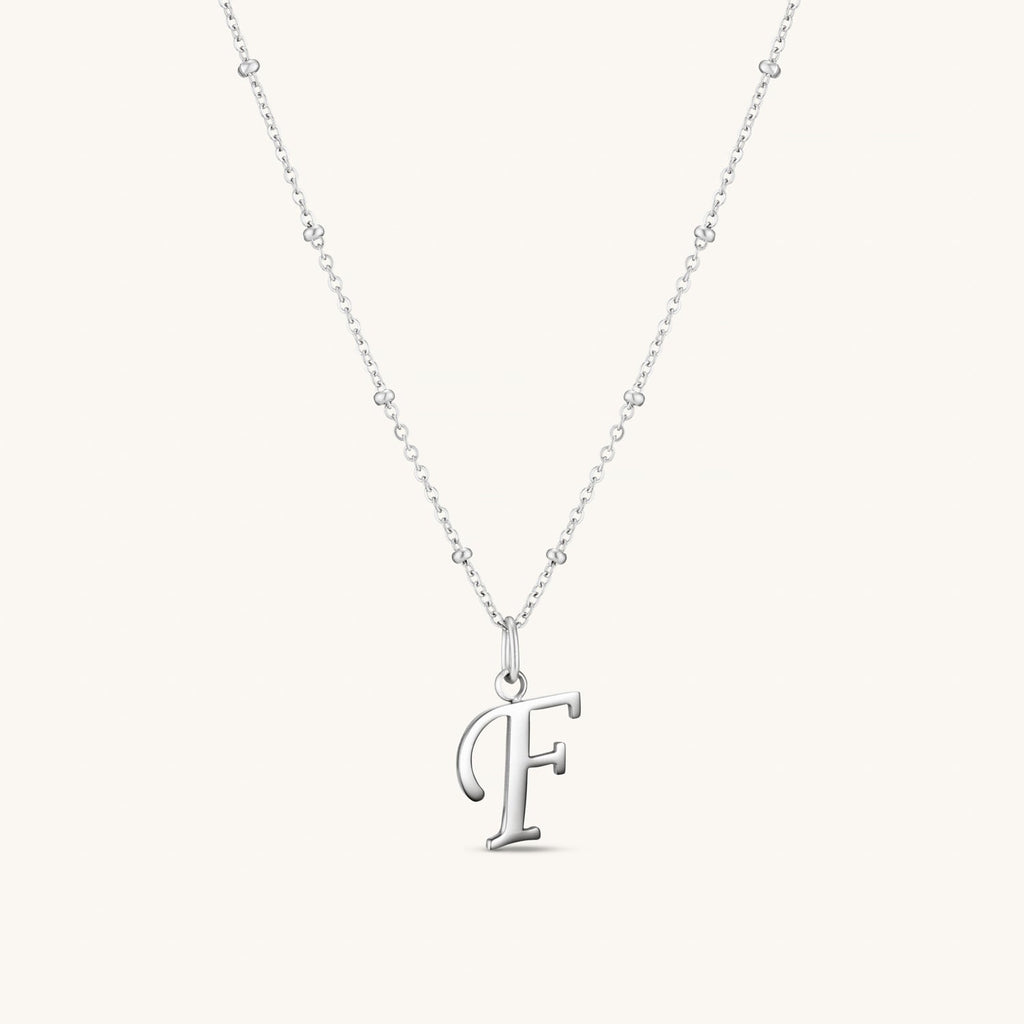 Collier Initiale F en Écriture Script en Argent