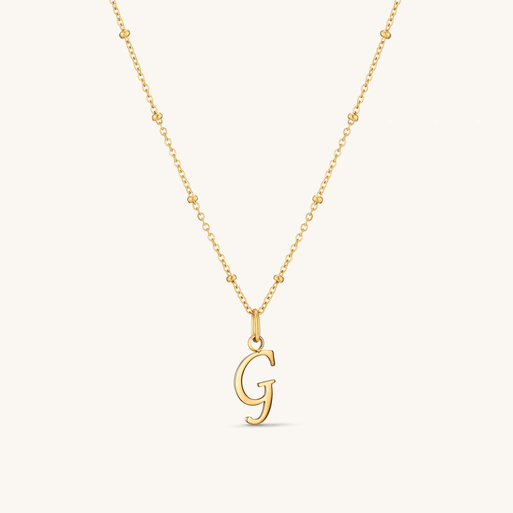 Collier Initiale G en Écriture Script en Or