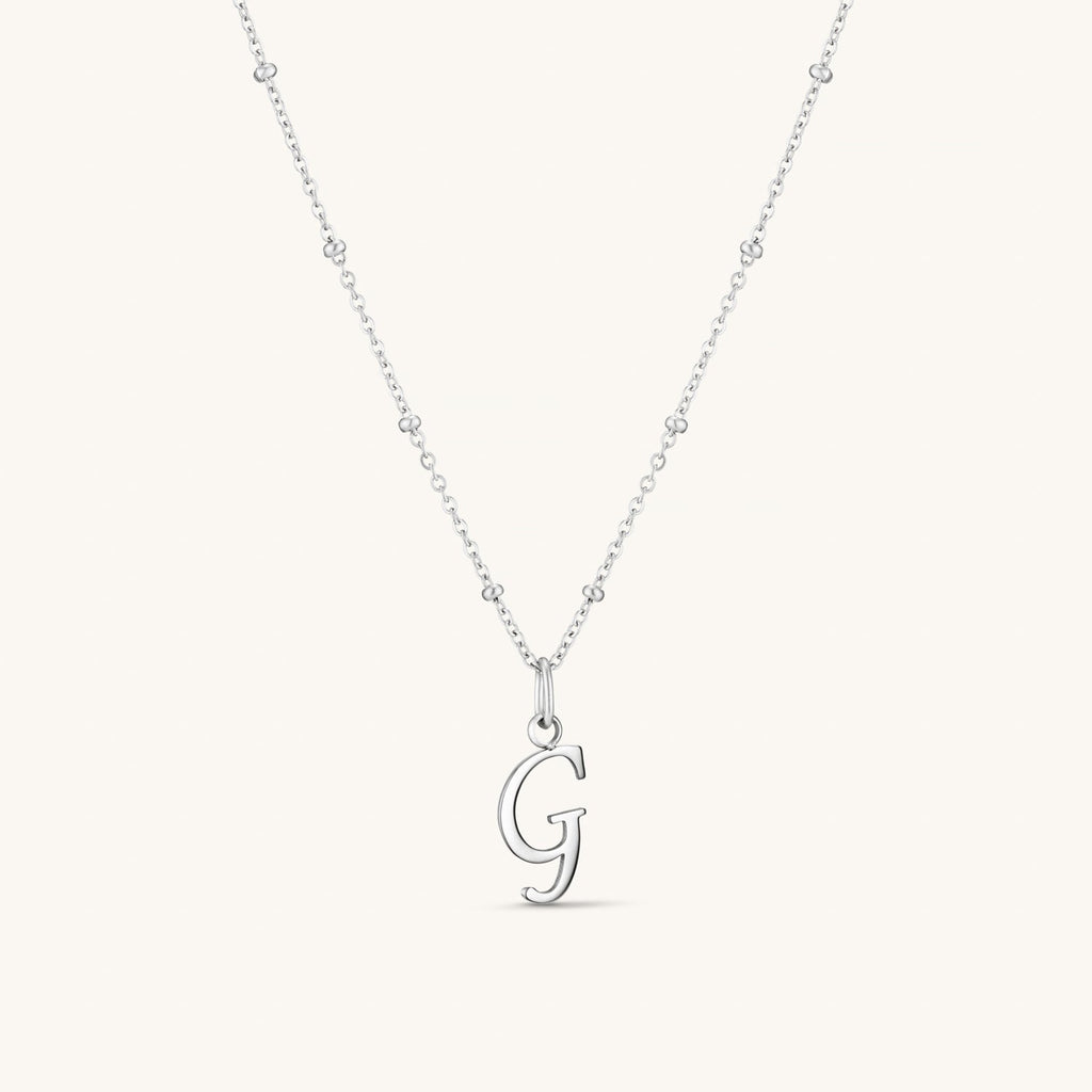 Collier Initiale G en Écriture Script en Argent