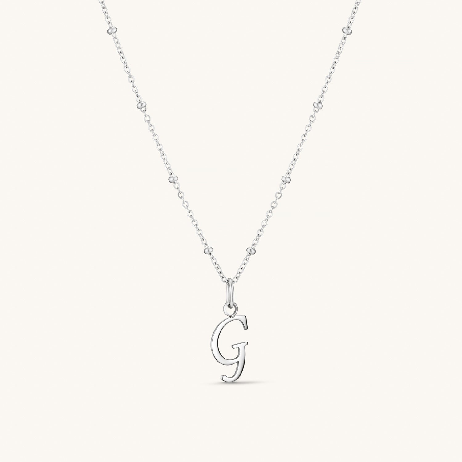 Collier Initiale G en Écriture Script en Argent