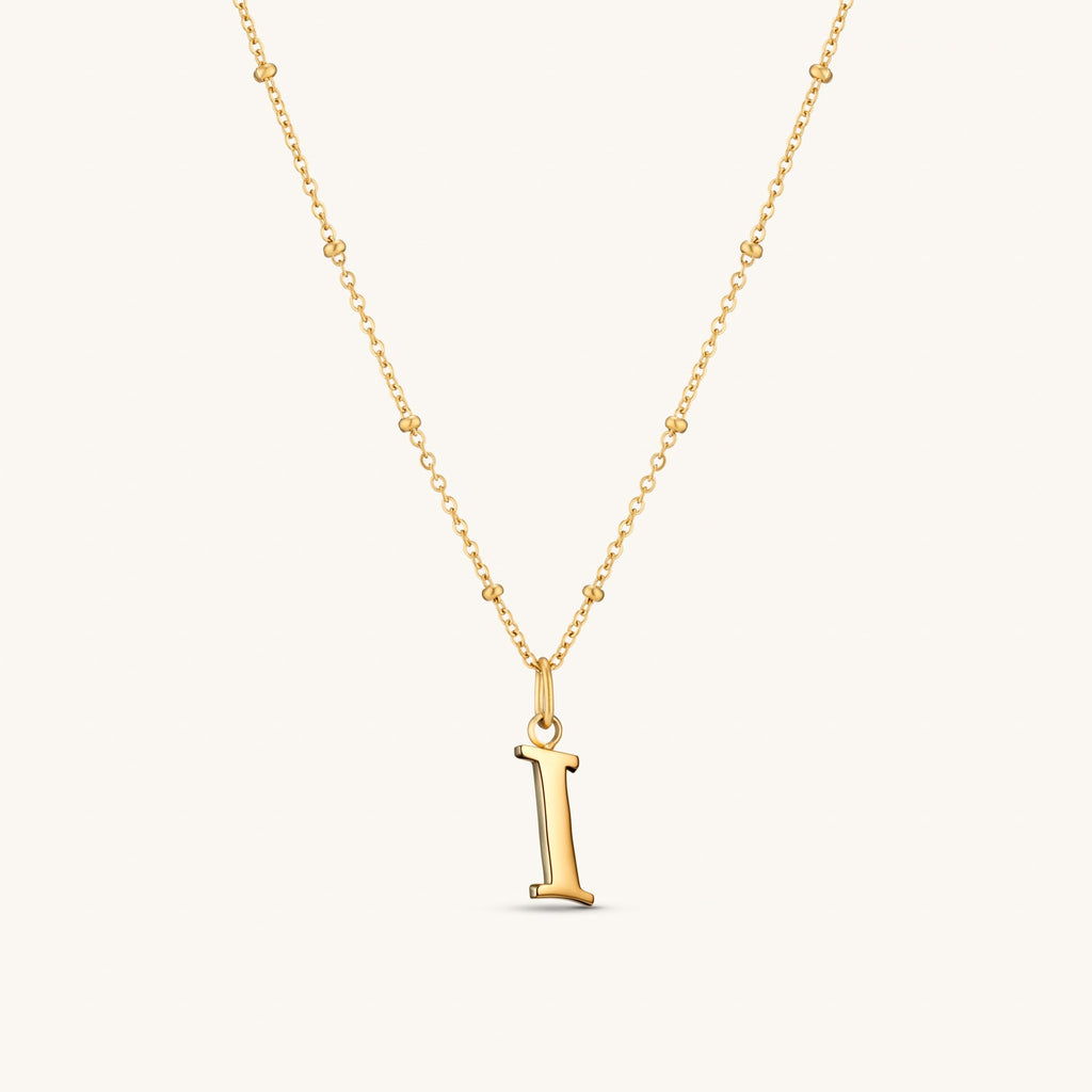 Collier Initiale I en Écriture Script en Or