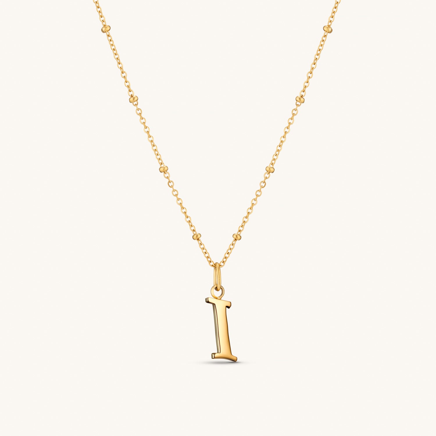 Collier Initiale I en Écriture Script en Or