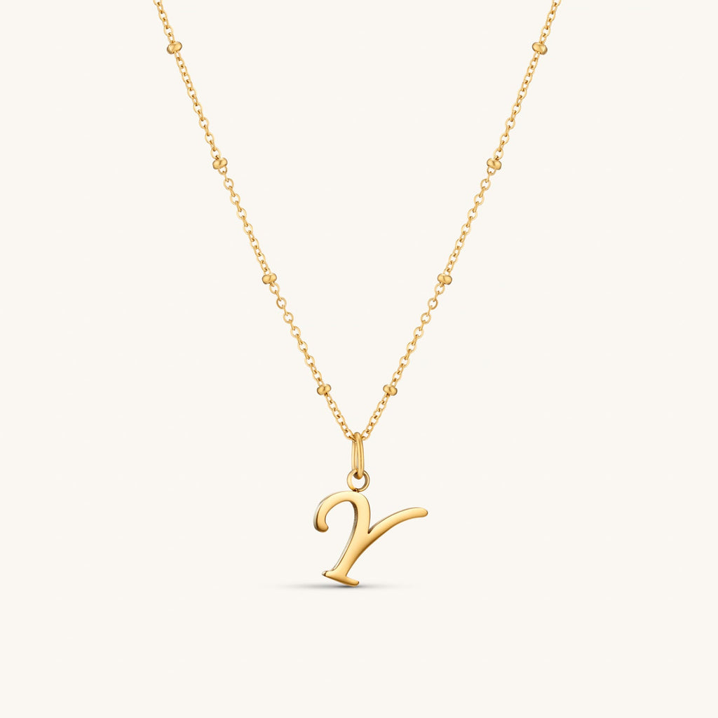 Collier Initiale Y en Écriture Script en Or