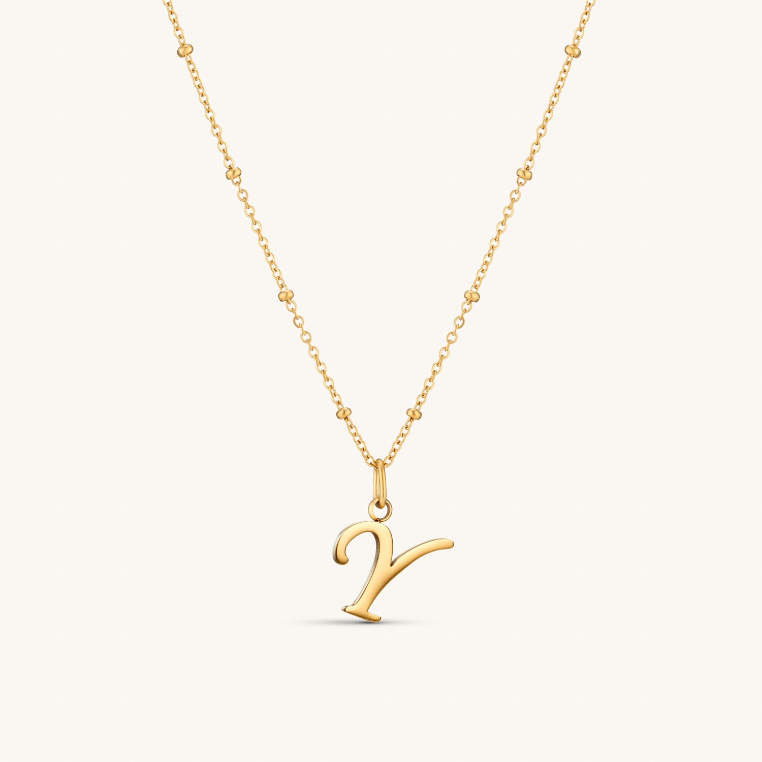 Collier Initiale Y en Écriture Script en Or