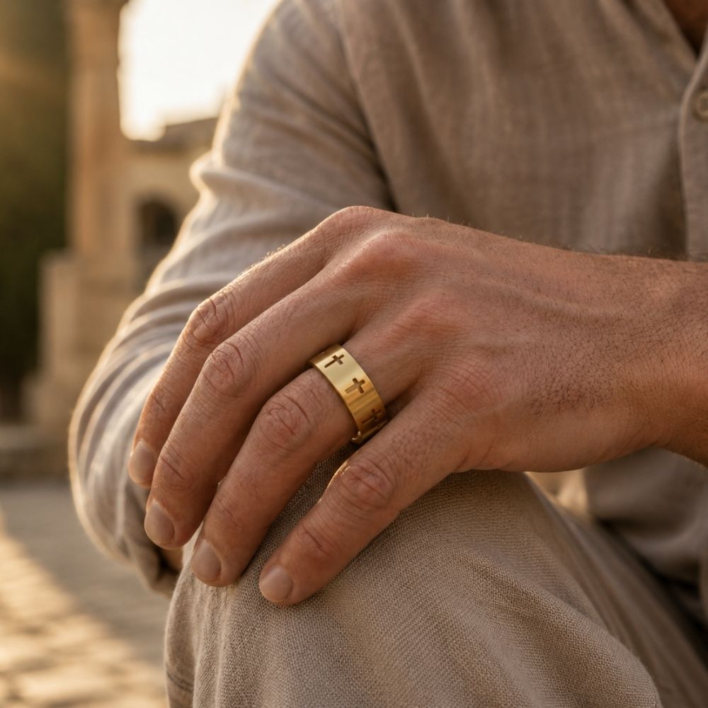 Sign | Cross Ring for Men