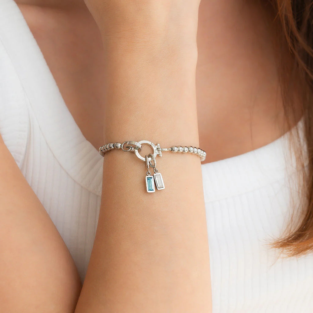 Bracelet Perlé avec Pendentif Pierre de Naissance