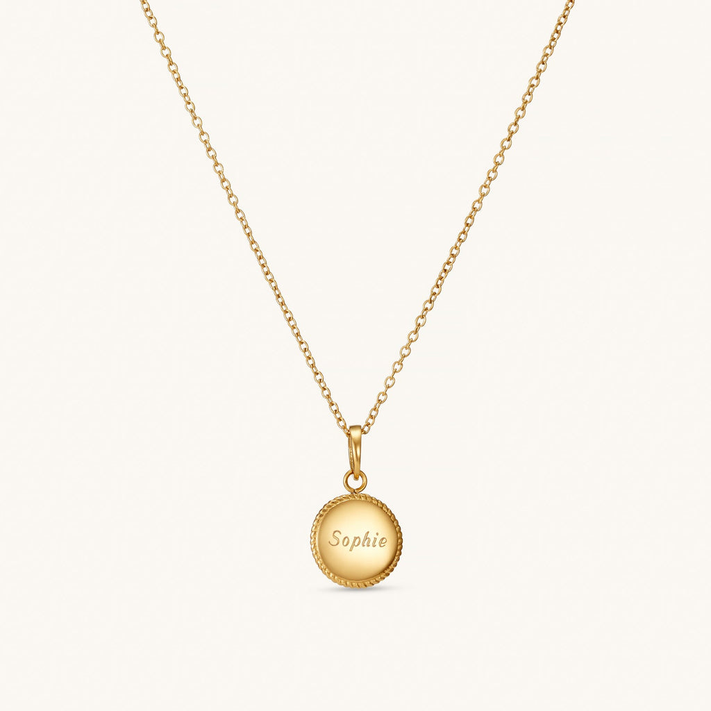 Collier Pendentif Cercle Perlé en Or