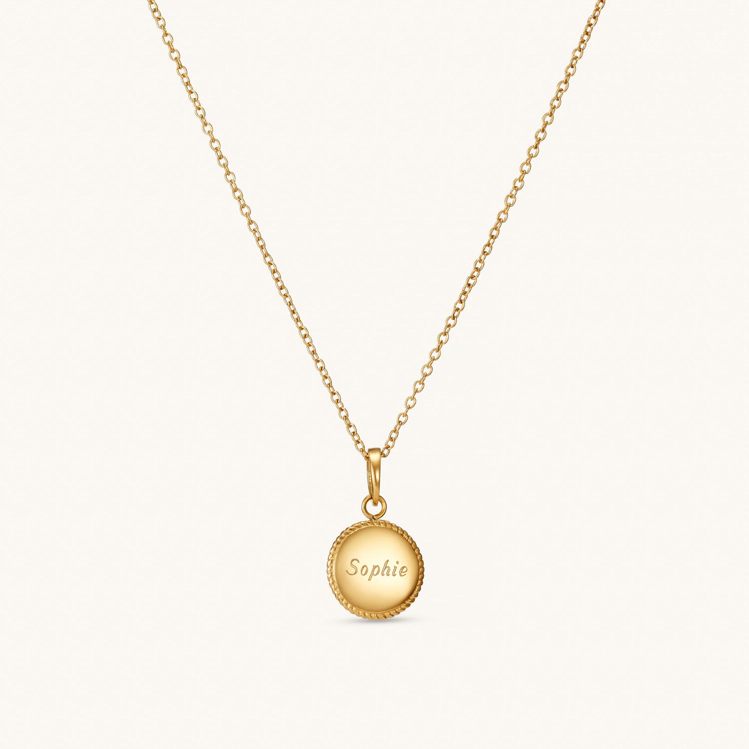 Collier Pendentif Cercle Perlé en Or