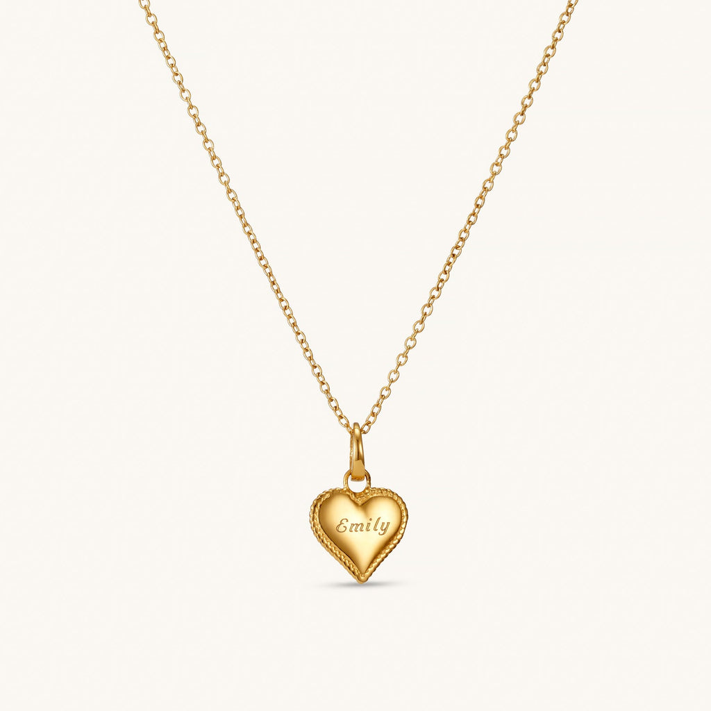Collier Pendentif Cœur Perlé en Or