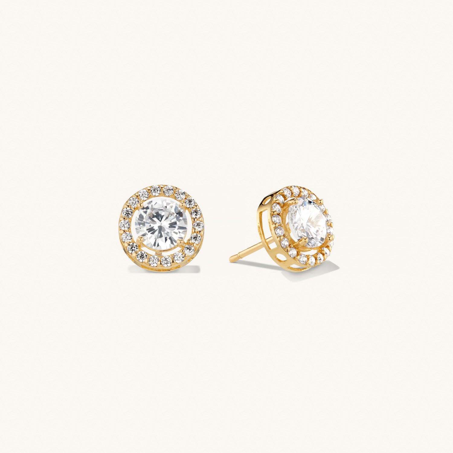 Boucles d’Oreilles Sphère Cristal en Or Massif