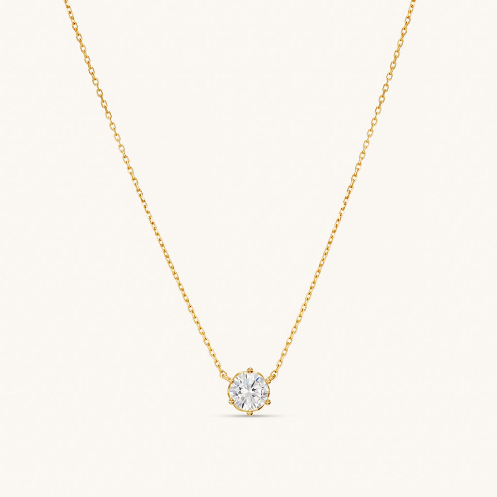 Collier Cristal Flottant en Or Massif