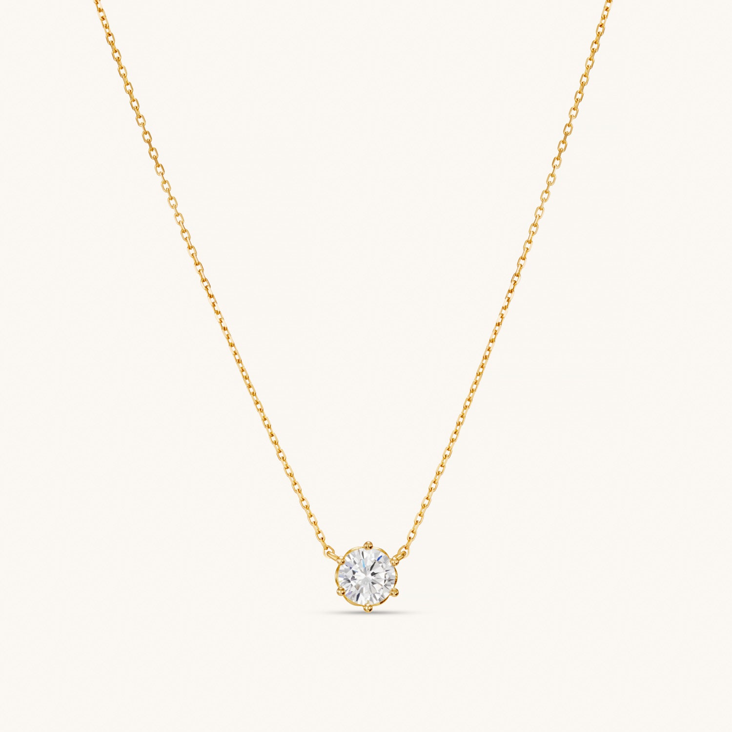 Collier Cristal Flottant en Or Massif
