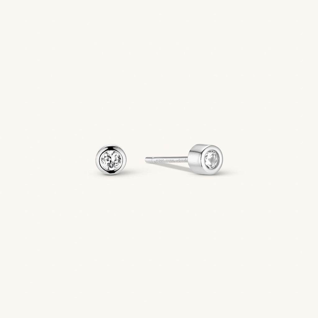 Puces d’Oreilles Sphères Pavé en Argent