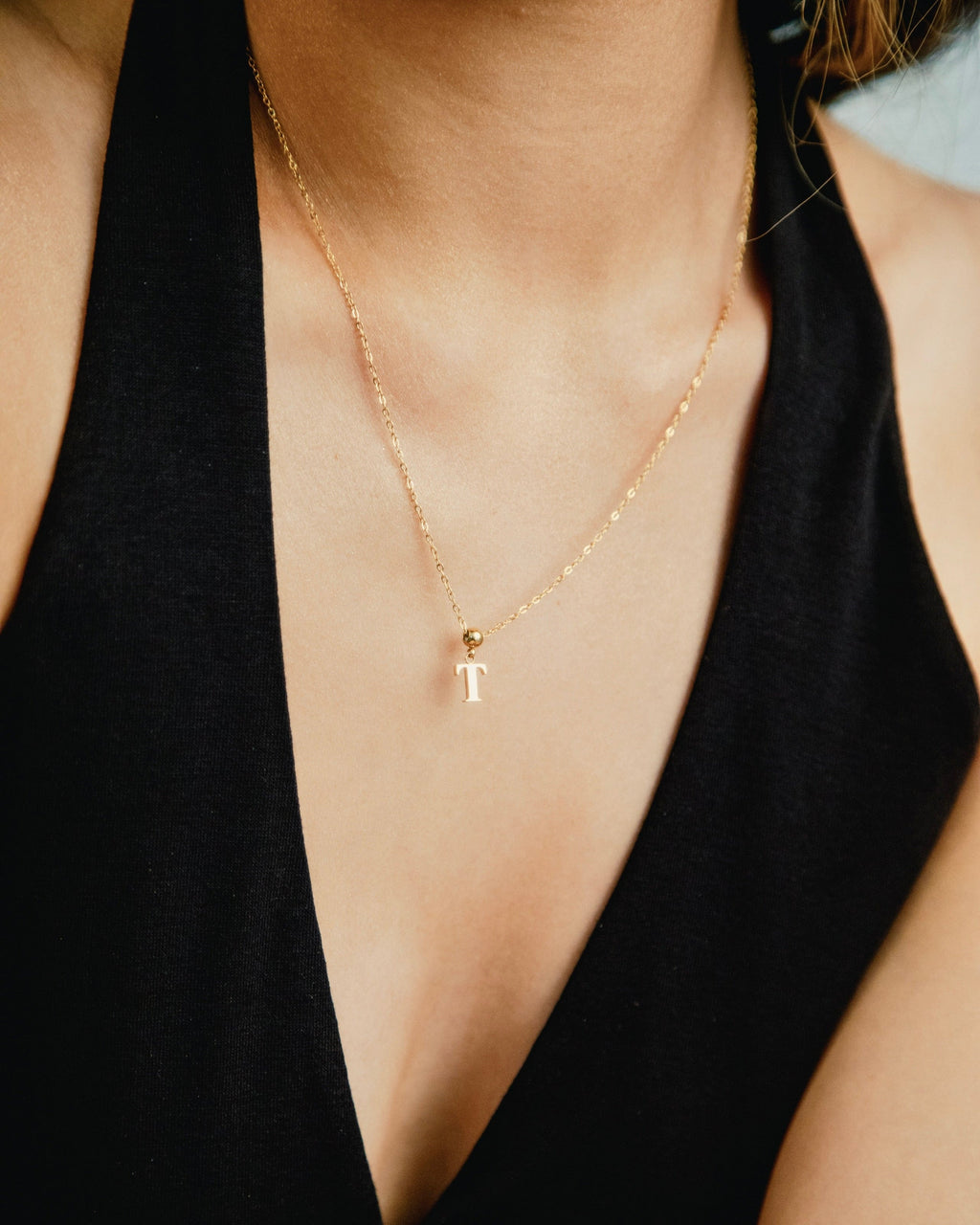 Pendentif Initiale T Classique en Or