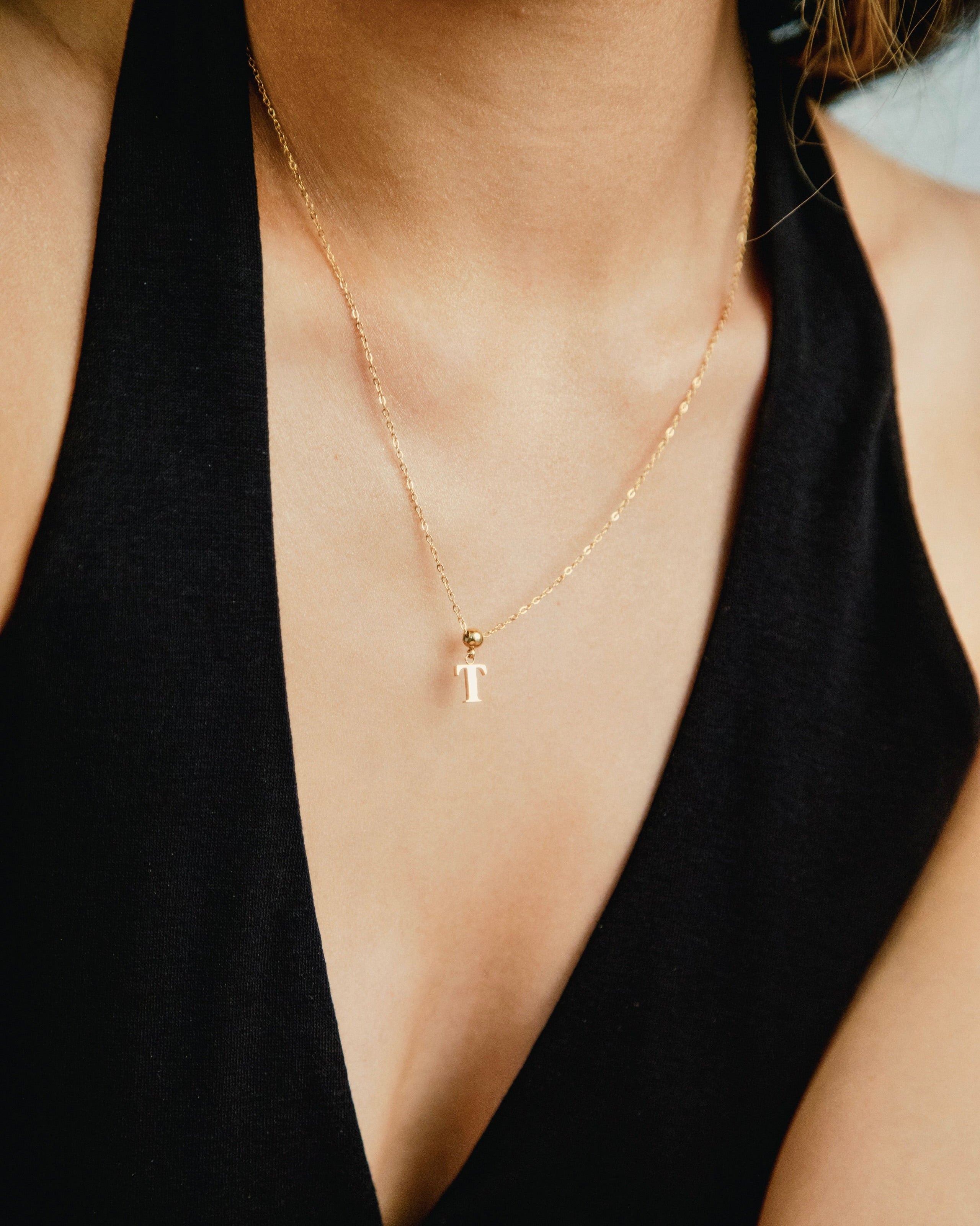 Pendentif Initiale T Classique en Or