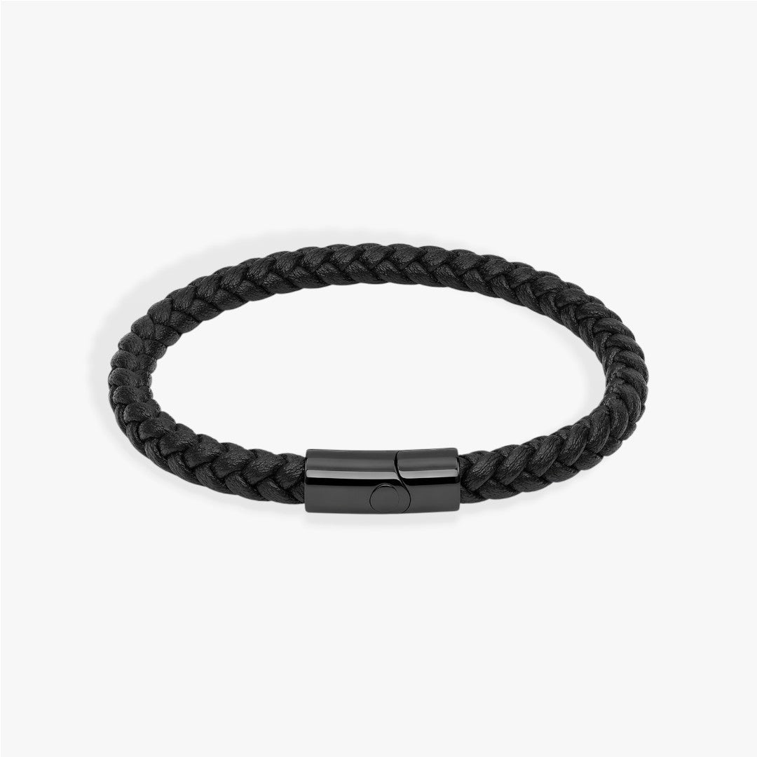 Terra | Bransoletka Męska Pleciona Skóra