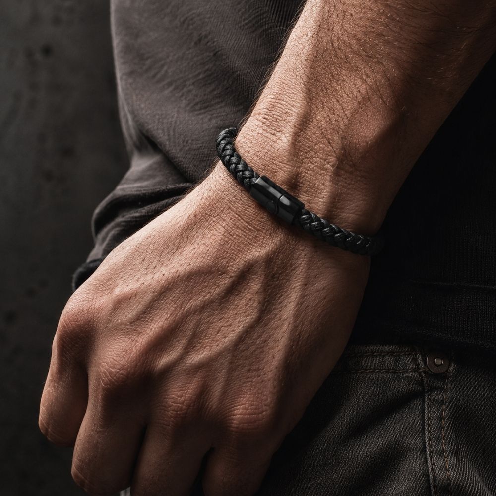Terra | Bracelet Cuir Tressé Homme