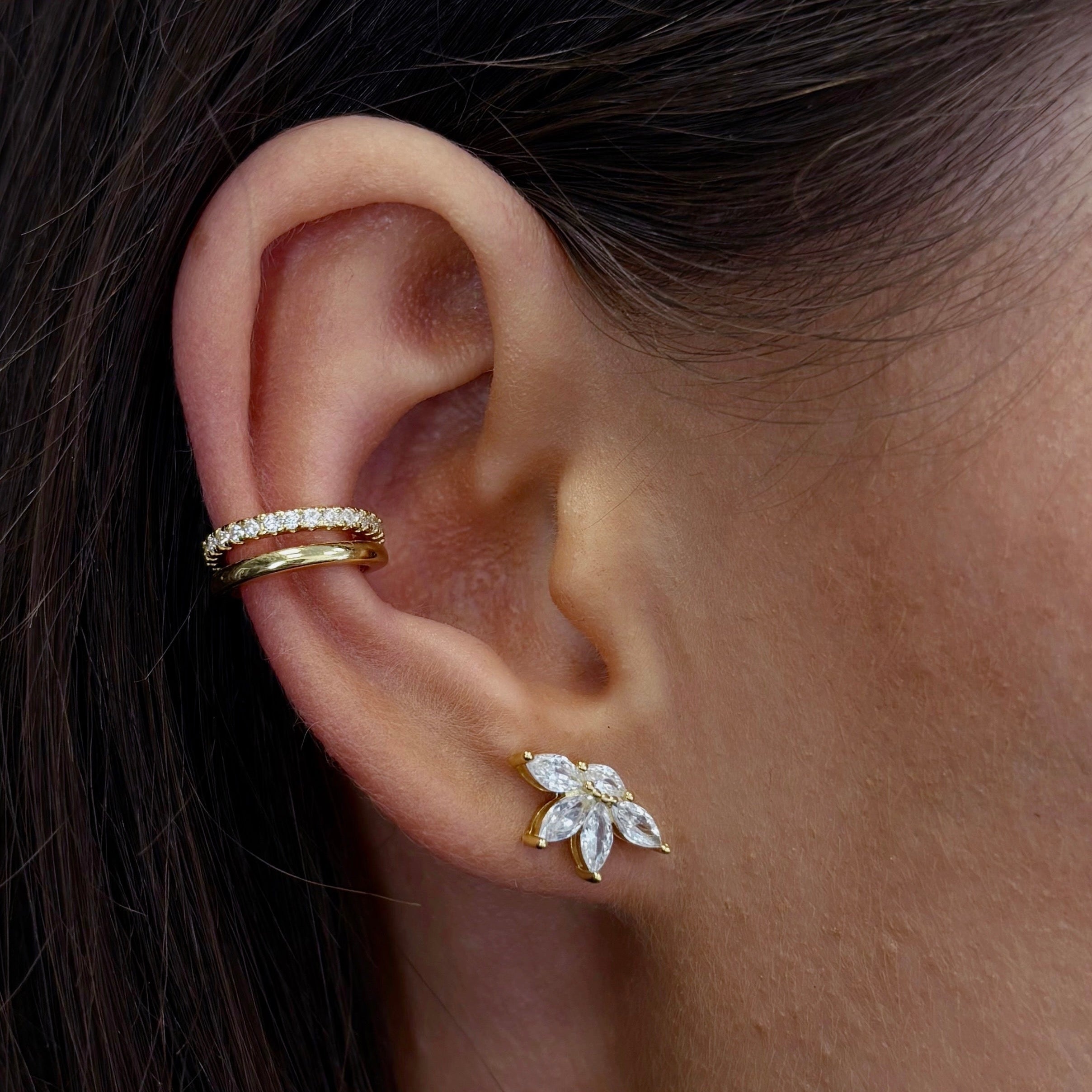 Lot de Boucles d’Oreilles Empilées Lisa en Or
