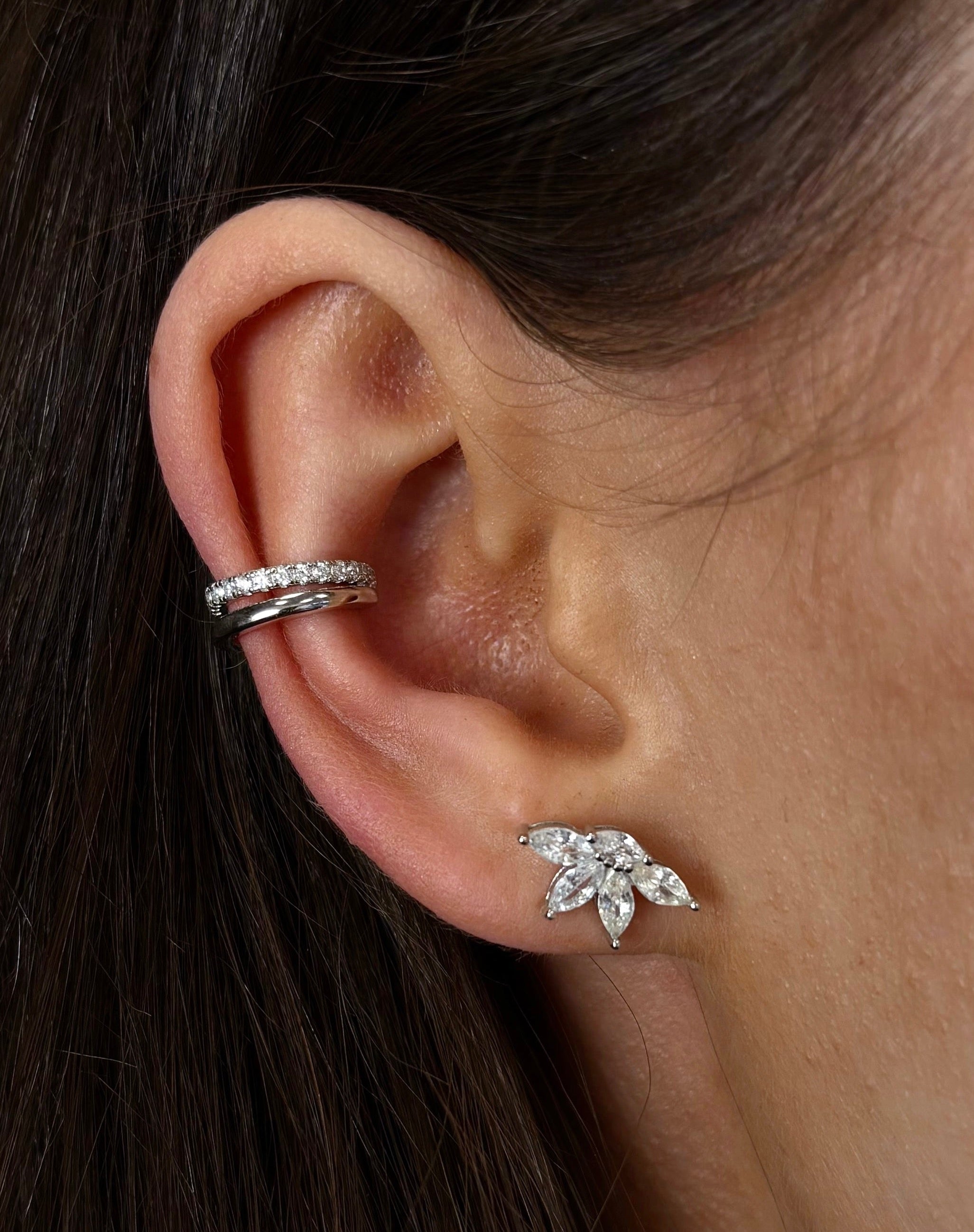 Lot de Boucles d’Oreilles Empilées Lisa en Argent