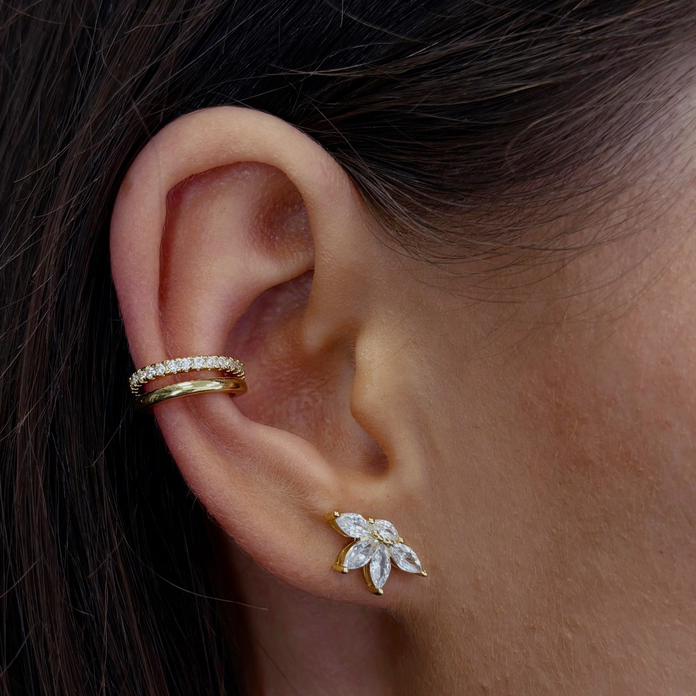 Lot de Boucles d’Oreilles Empilées Lisa en Or