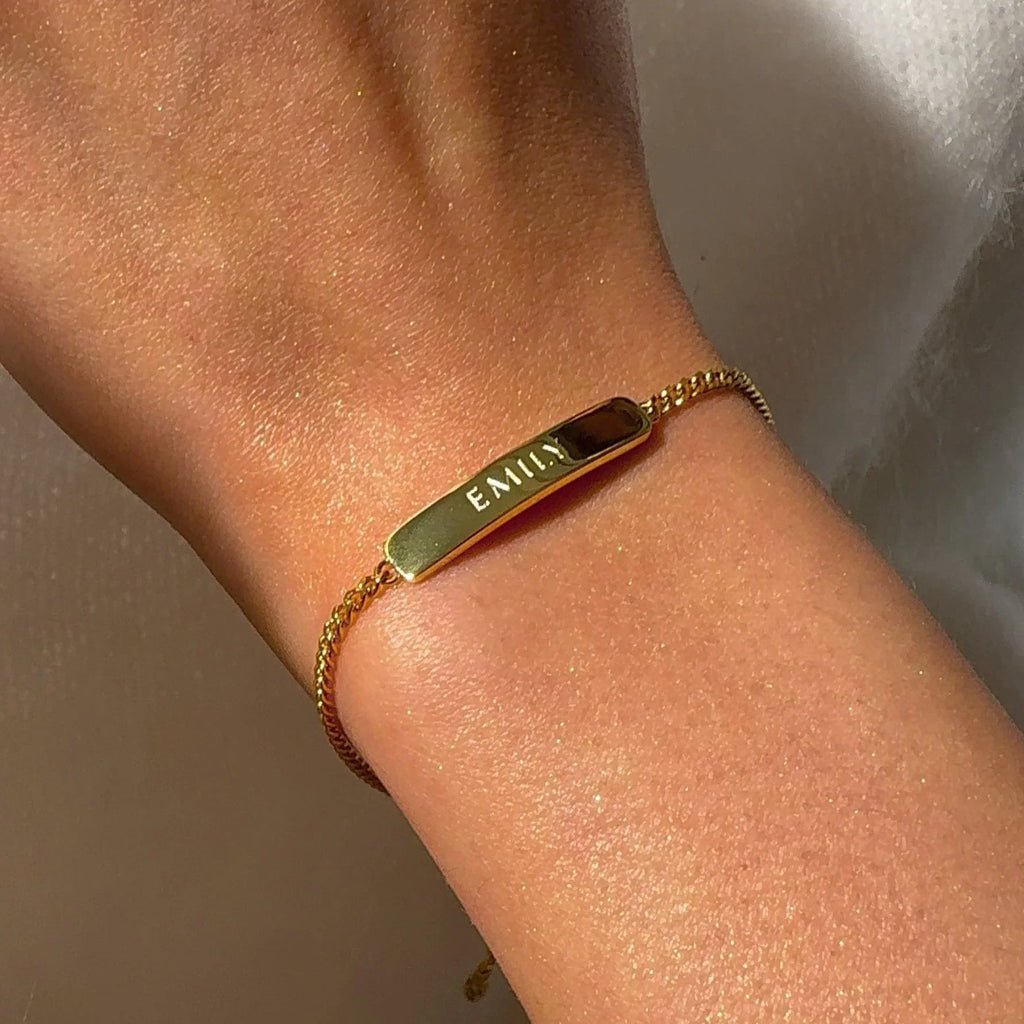 Parure Bracelet Gravé & Créoles Duo Superposées en Or